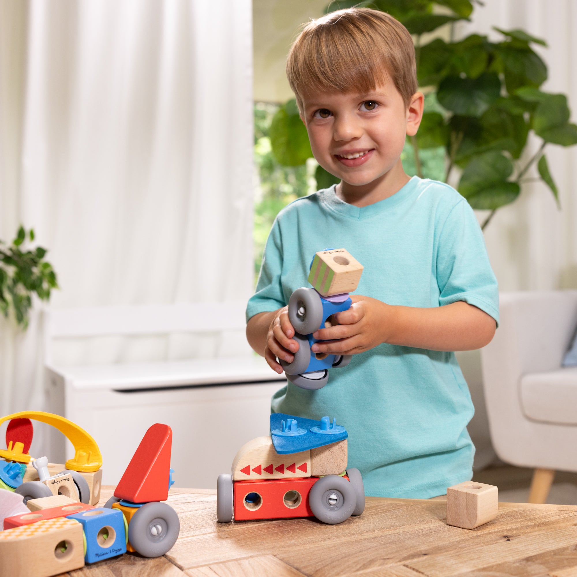 Melissa & Doug Blockables? Vehicles Play Set - Image 2