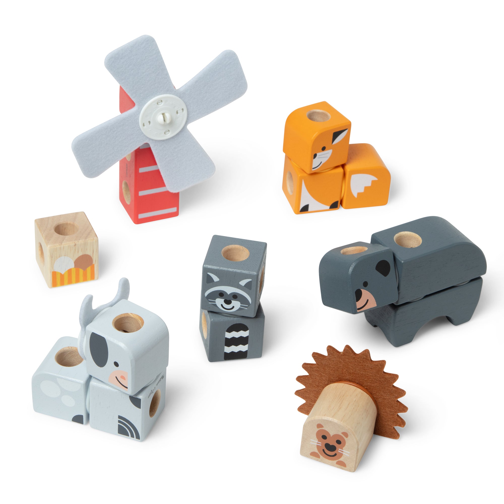Melissa & Doug Blockables? Play Sets Farm Friends and Woodland Friends 2-Pack Bundle