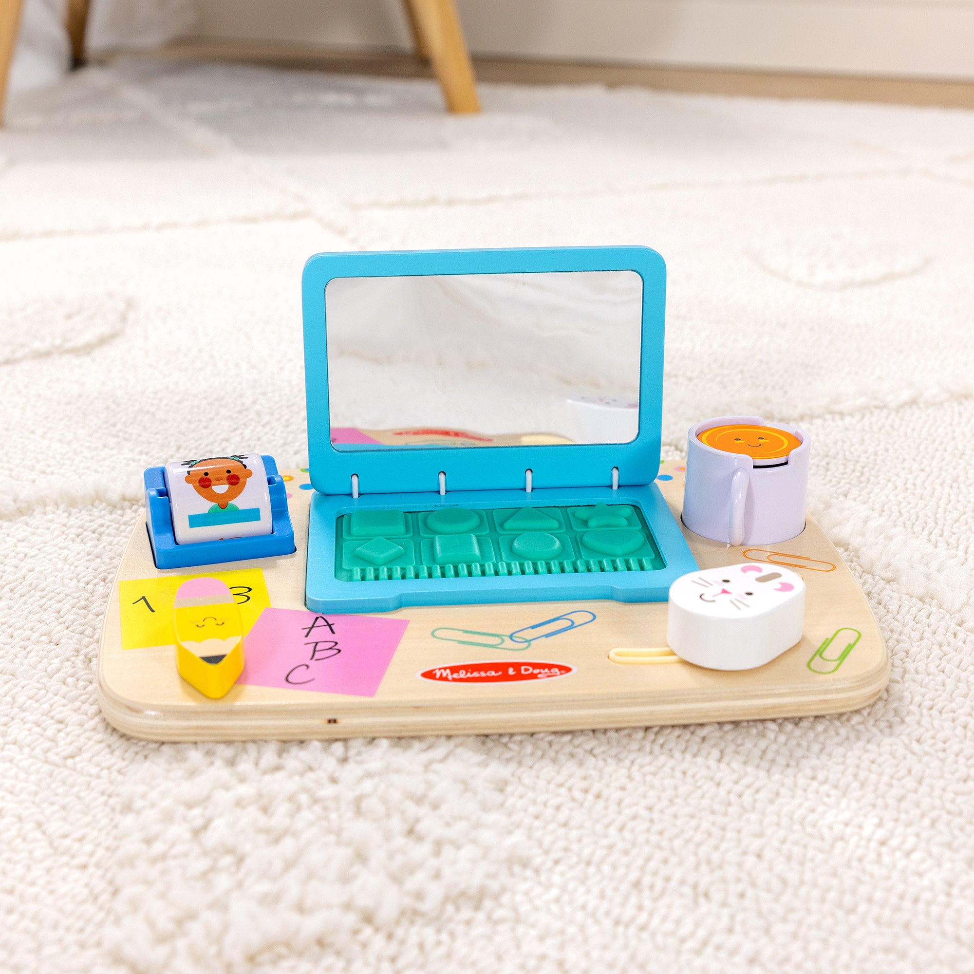 Melissa & Doug Wooden Work & Play Desktop Activity Board - Image 9