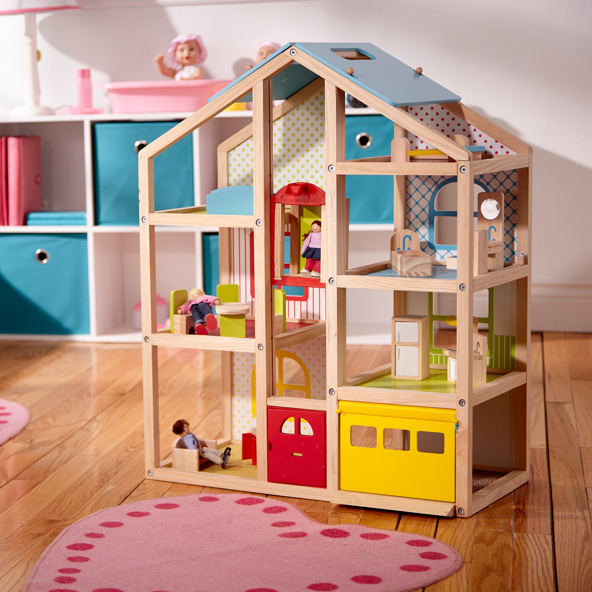 Melissa & Doug Wooden Hi-Rise Dollhouse - Image 9