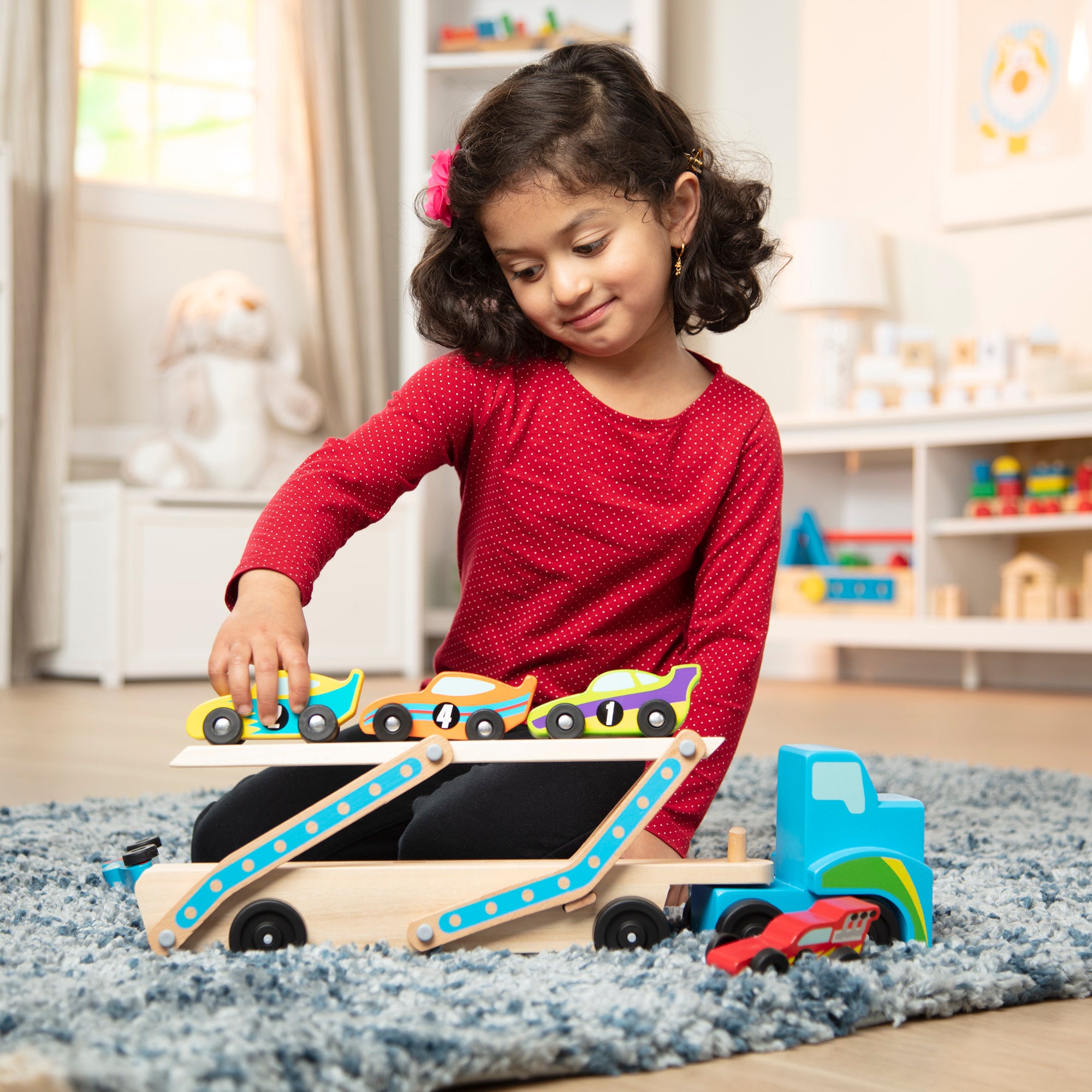 Melissa & Doug Mega Race Car Carrier - Image 6