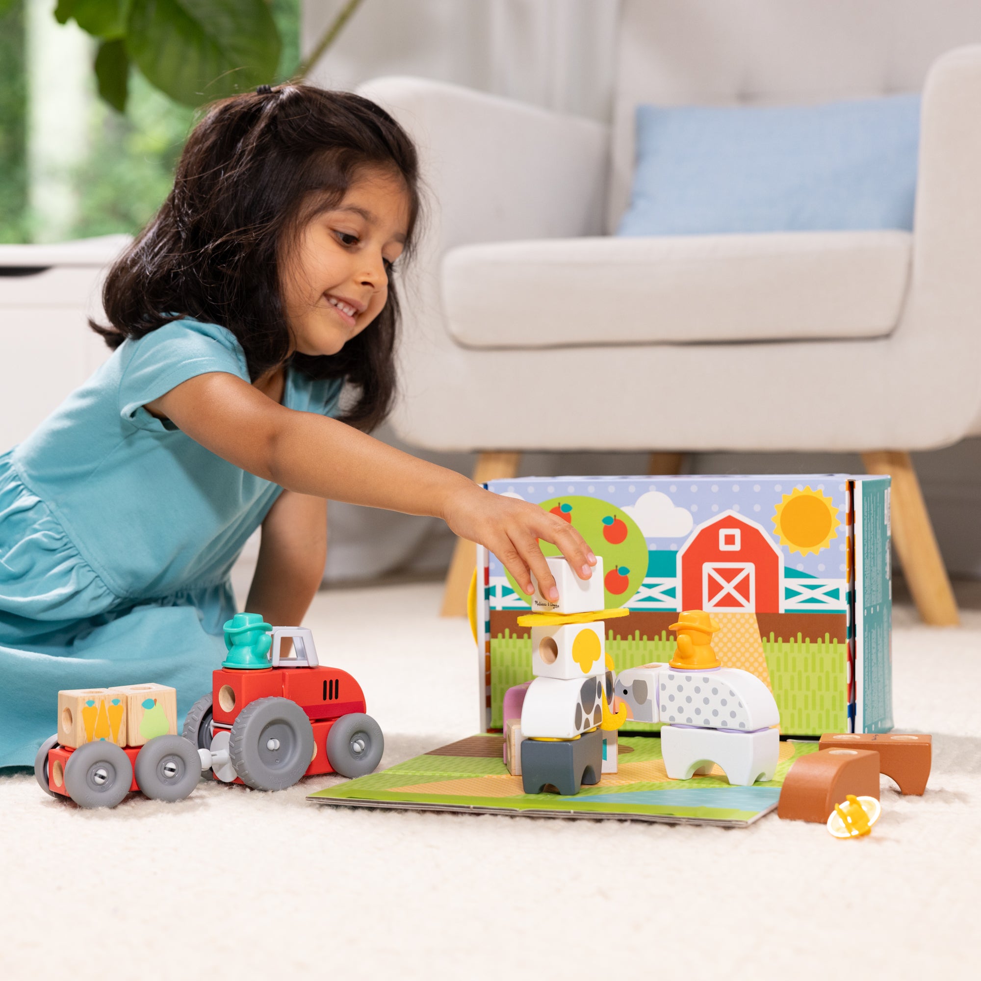 Melissa & Doug Blockables? Play Sets Farm and Farm Friends 2-Pack Bundle - Image 2