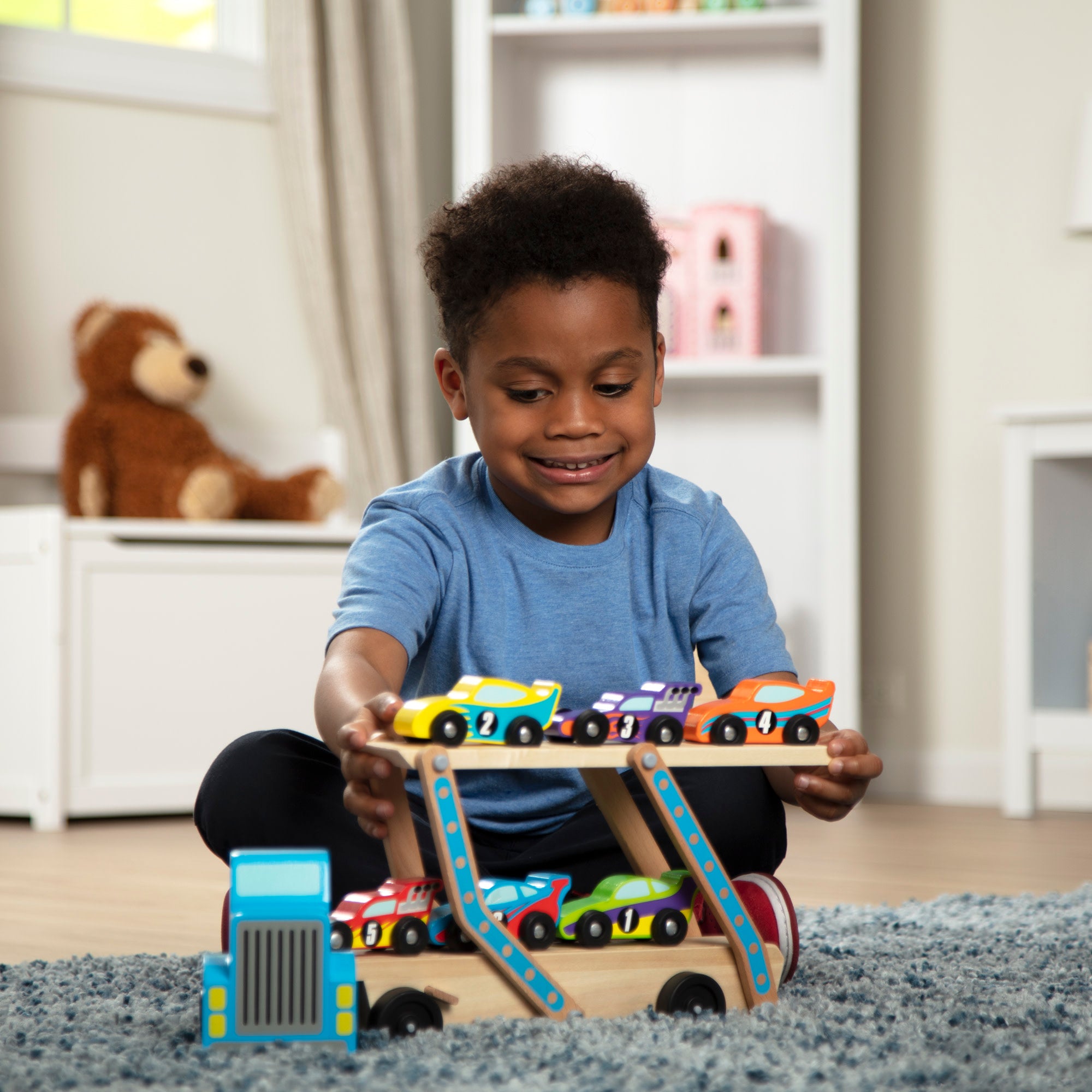 Melissa & Doug Mega Race Car Carrier - Image 7