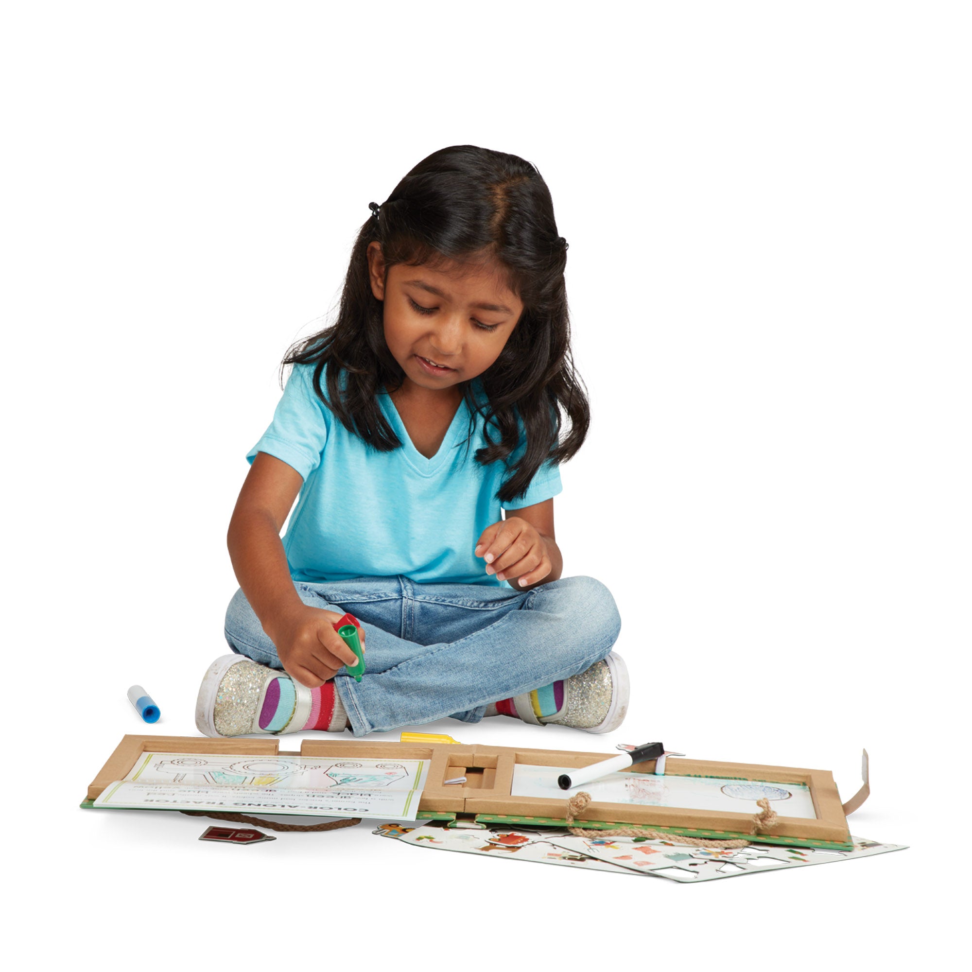 Melissa & Doug Natural Play: Play, Draw, Create Reusable Drawing & Magnet Kit ?C Farm - Image 8