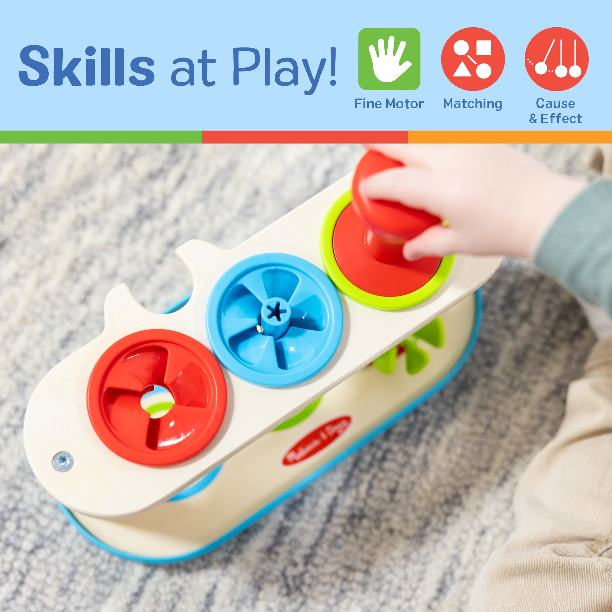 Melissa & Doug Match & Push Spinning Tops - Image 5