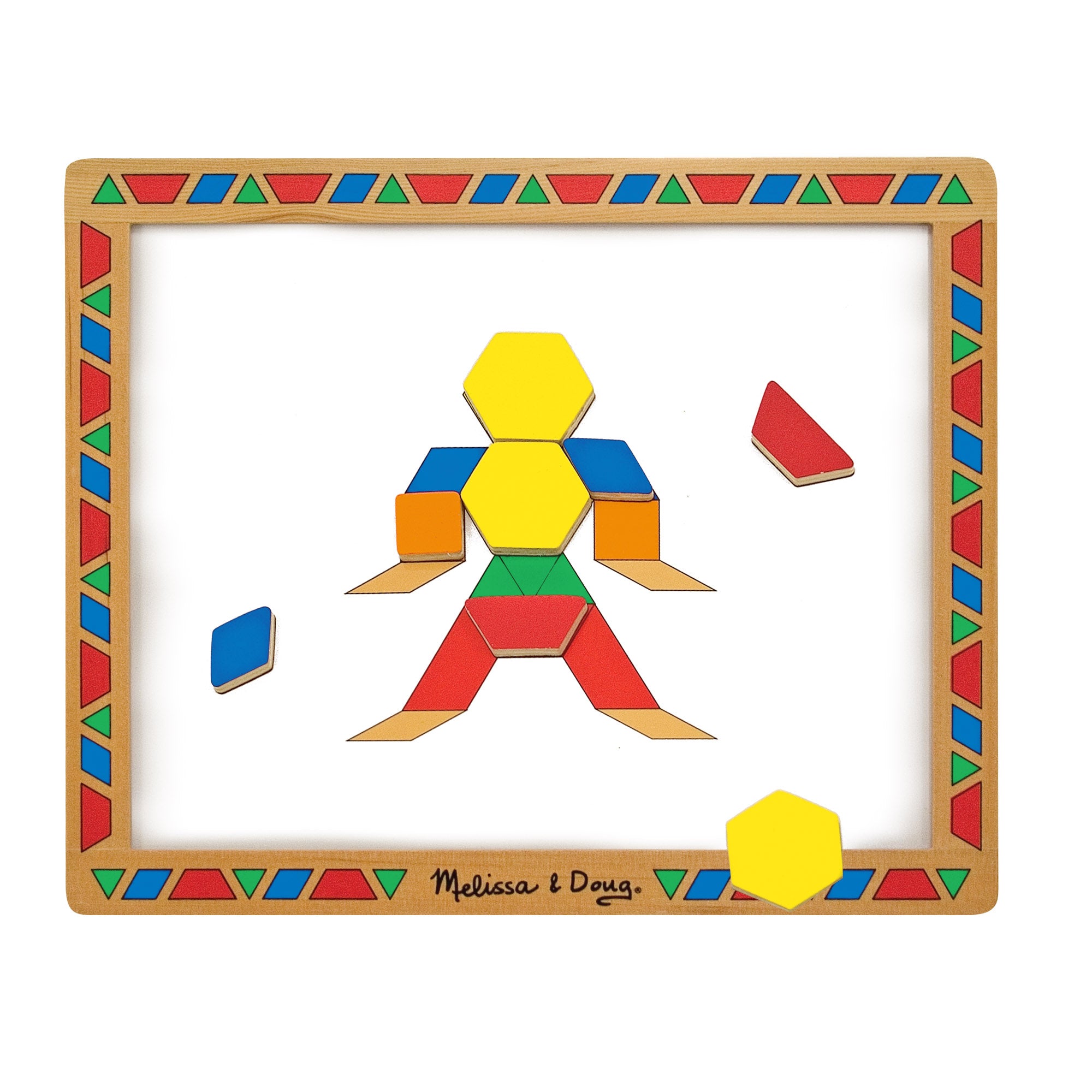 Melissa & Doug Wooden Magnetic Pattern Block Kit - Image 4