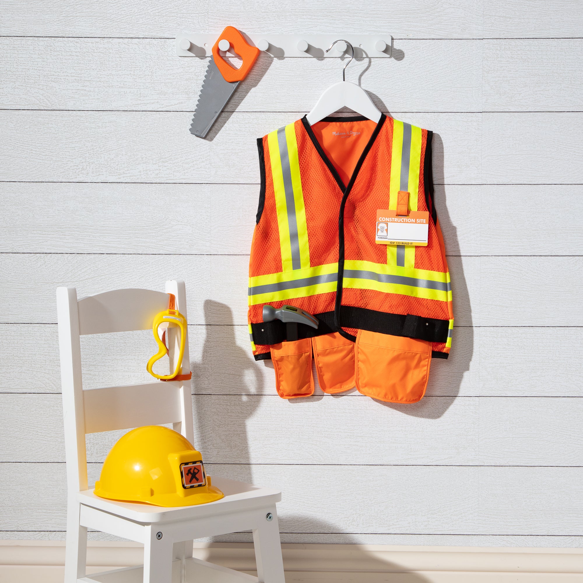 Melissa & Doug Construction Worker Costume Role Play Set - Image 9