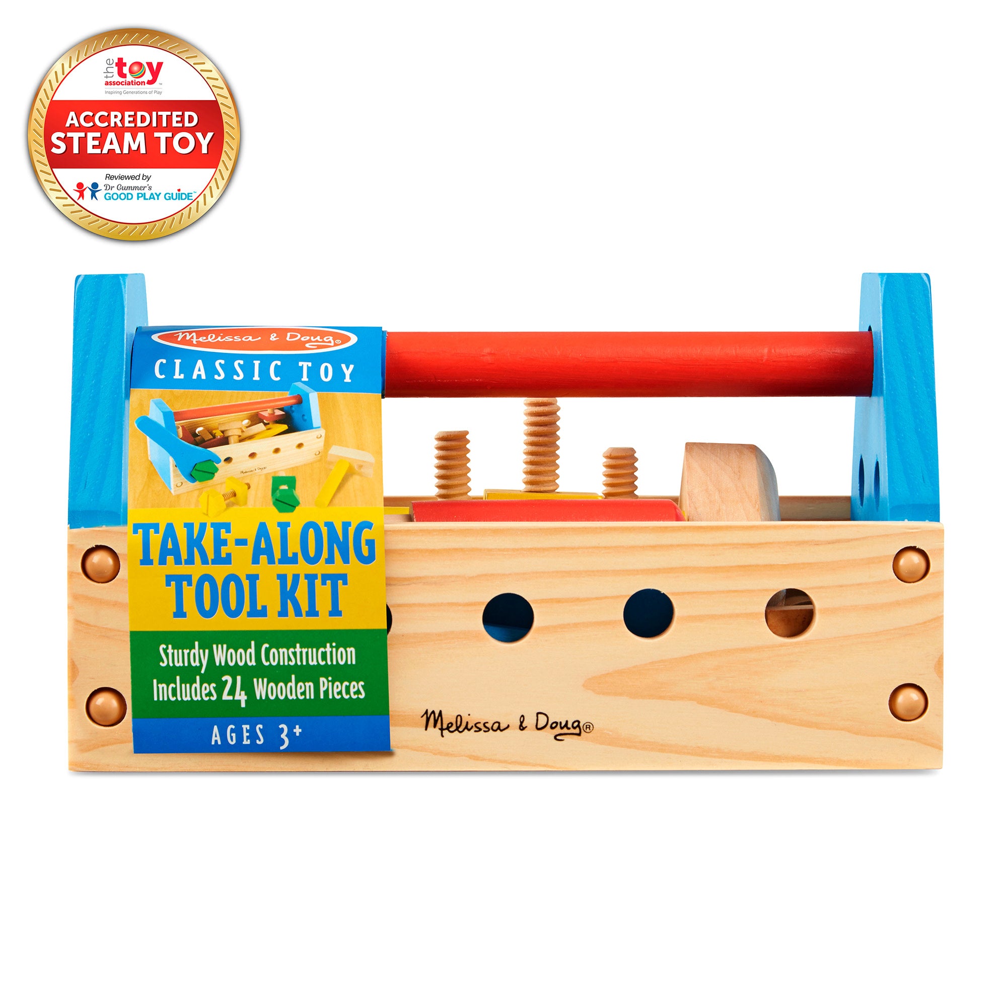 Melissa & Doug Wooden Take-Along Tool Kit - Image 3