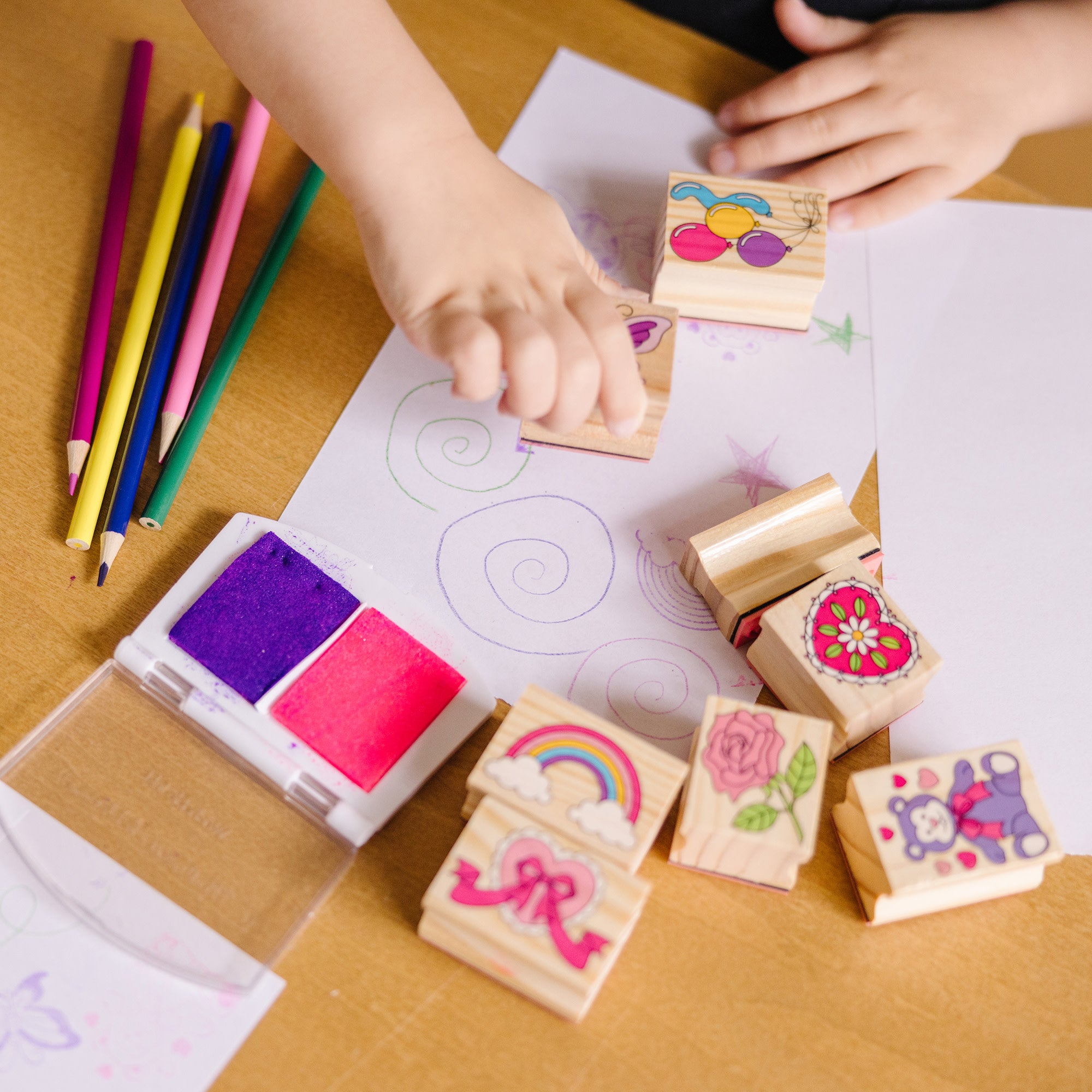 Melissa & Doug Wooden Stamp Set - Friendship - Image 6