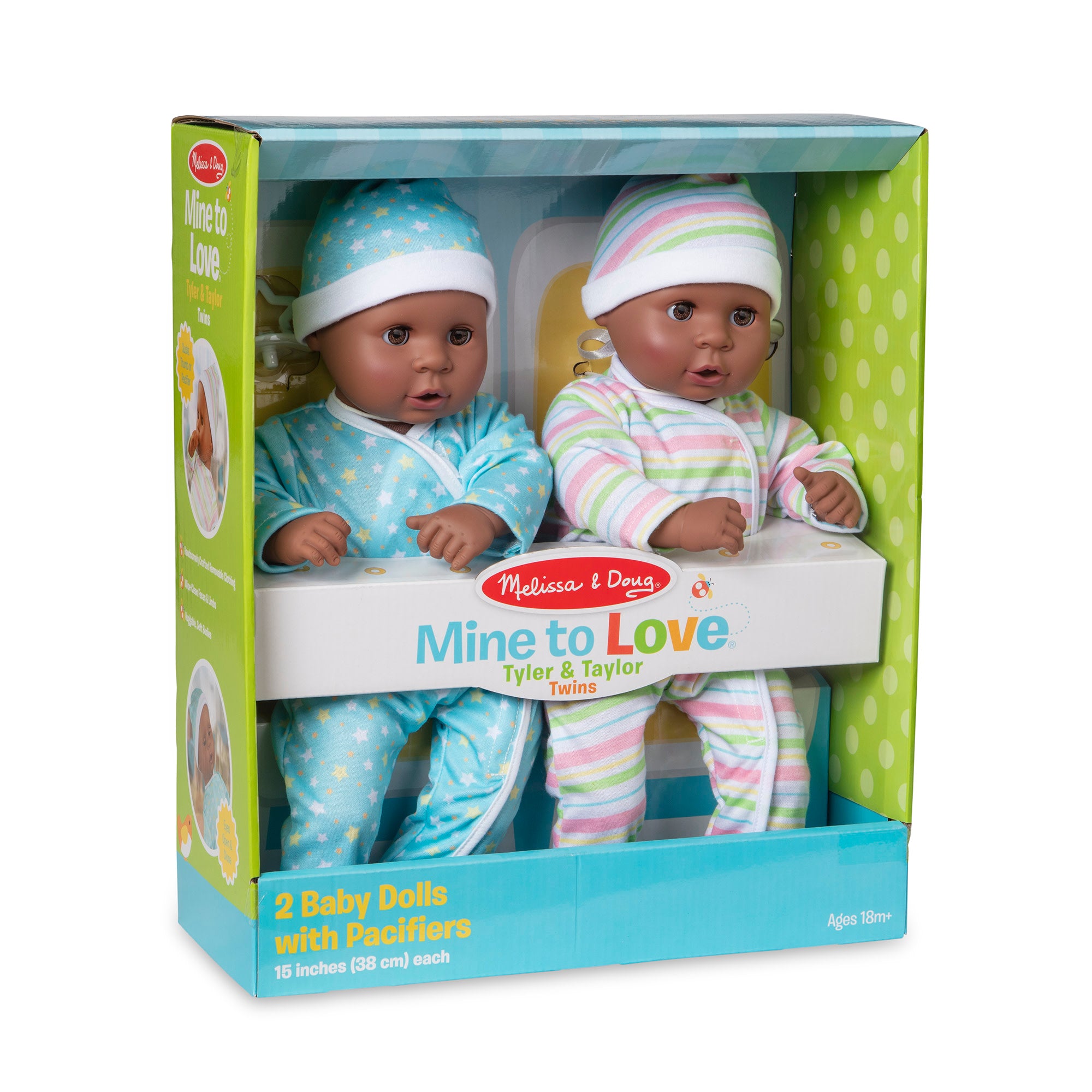 Melissa & Doug Mine to Love Twins Tyler & Taylor Dolls - Image 3