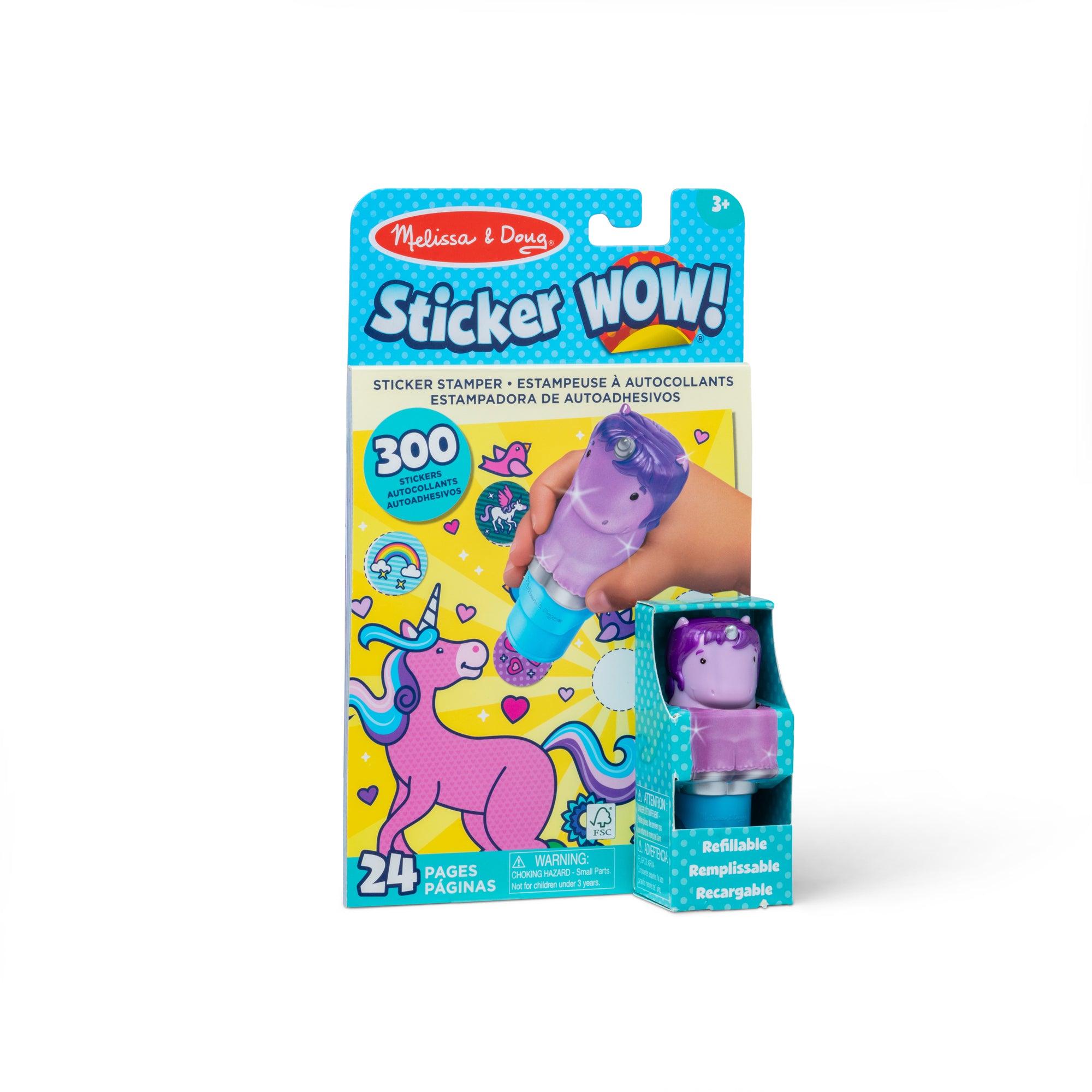 Melissa & Doug Sticker WOW!? Activity Pad & Sticker Stamper - Purple Unicorn