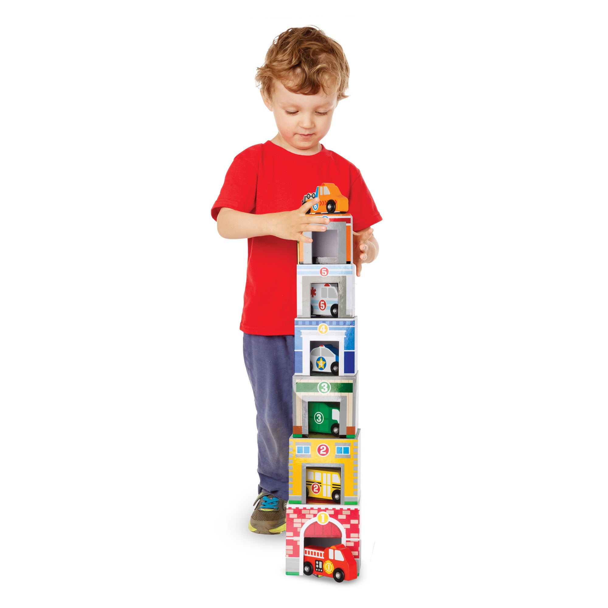 Melissa & Doug Nesting & Sorting Buildings & Vehicles - Image 10