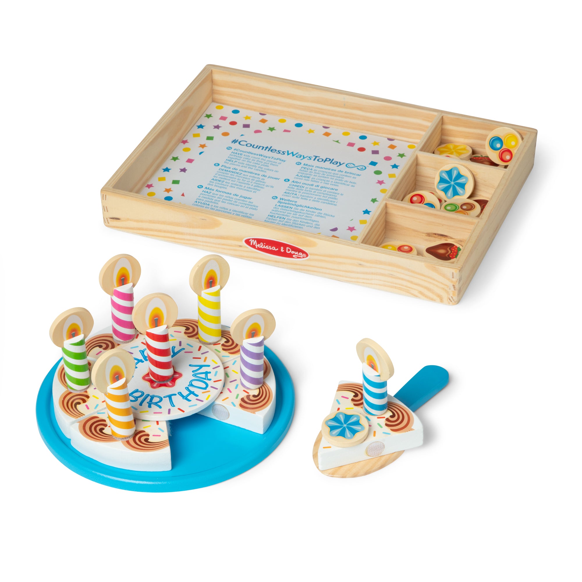 Melissa & Doug Wooden Birthday Cake Play Set - Image 4