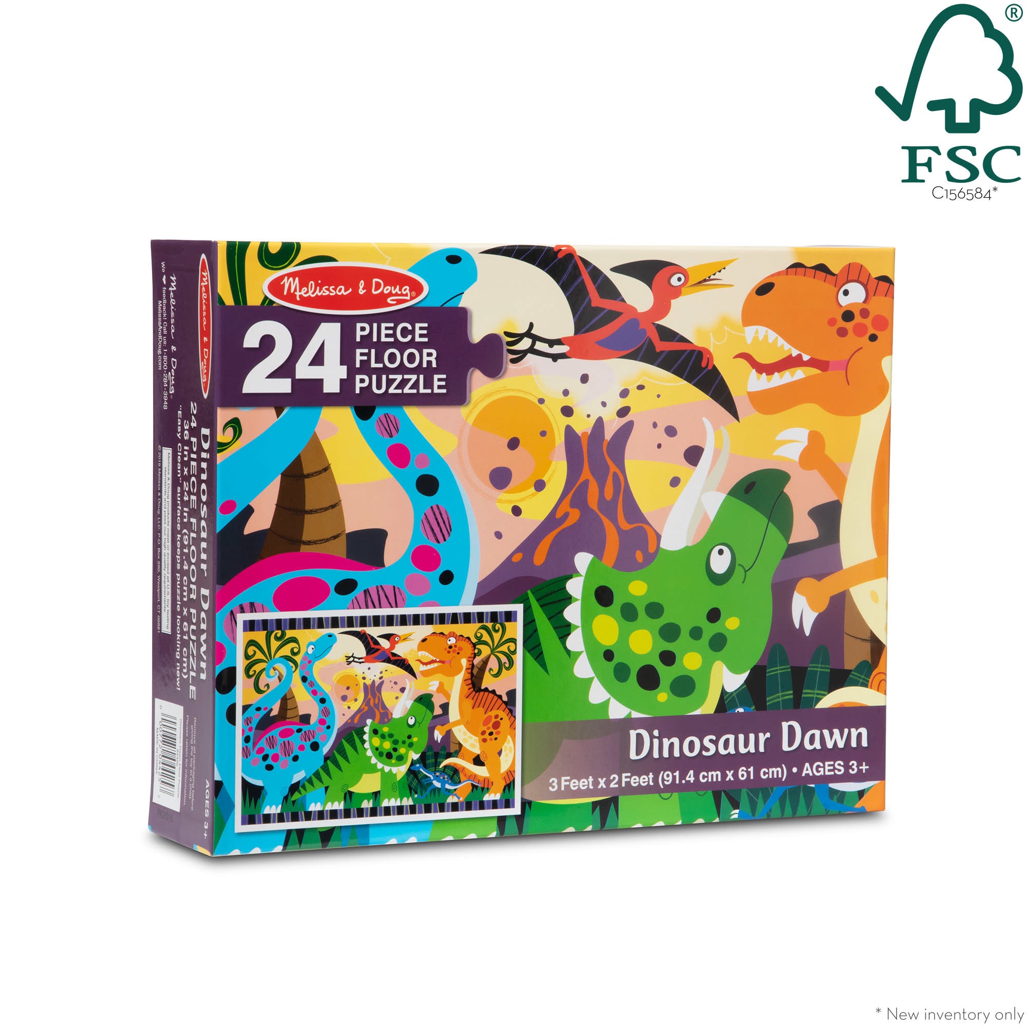 Melissa & Doug Dinosaur Dawn Floor Puzzle - 24 Pieces - Image 3