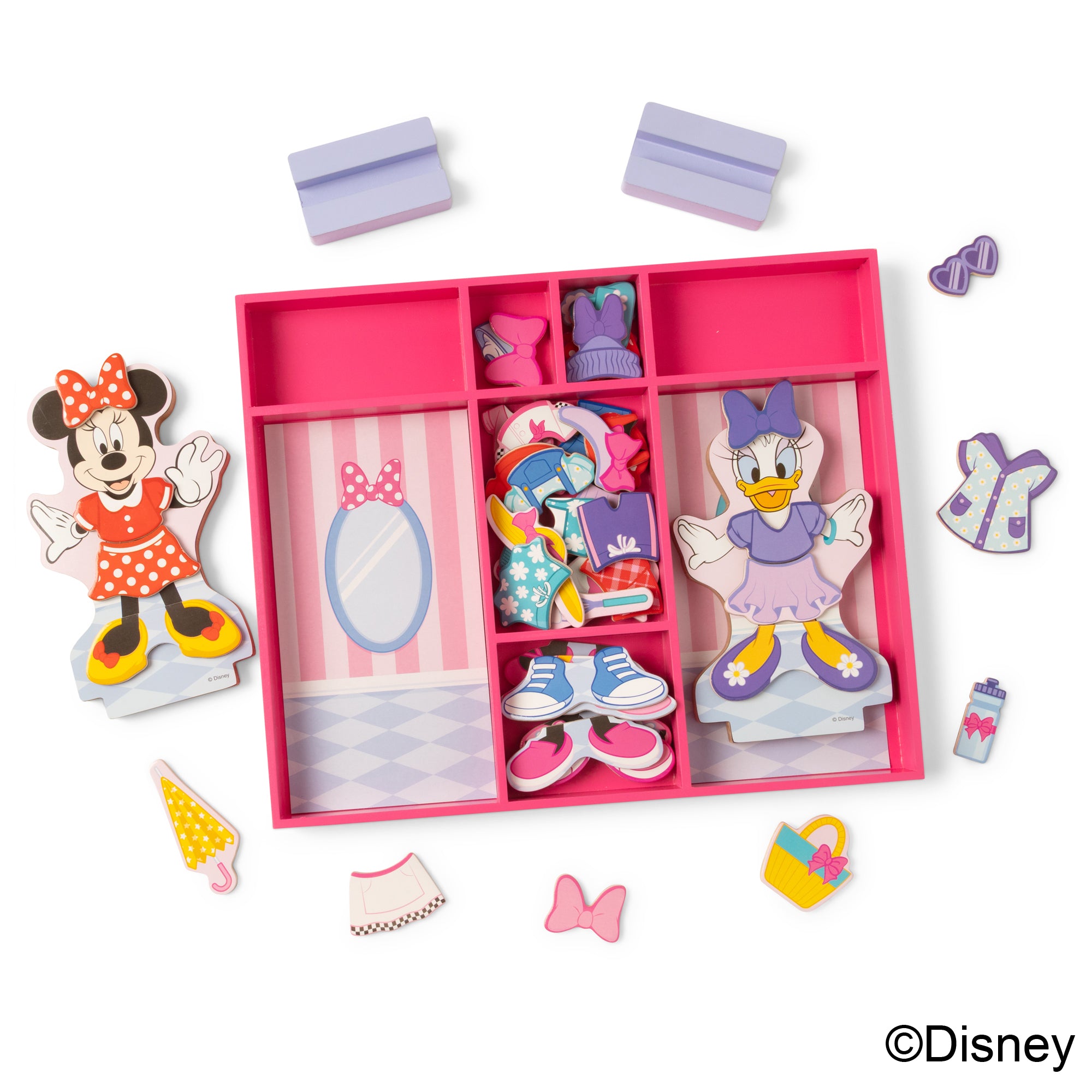 Melissa & Doug Disney Minnie & Daisy Deluxe Wooden Magnetic Dress-Up - Image 4