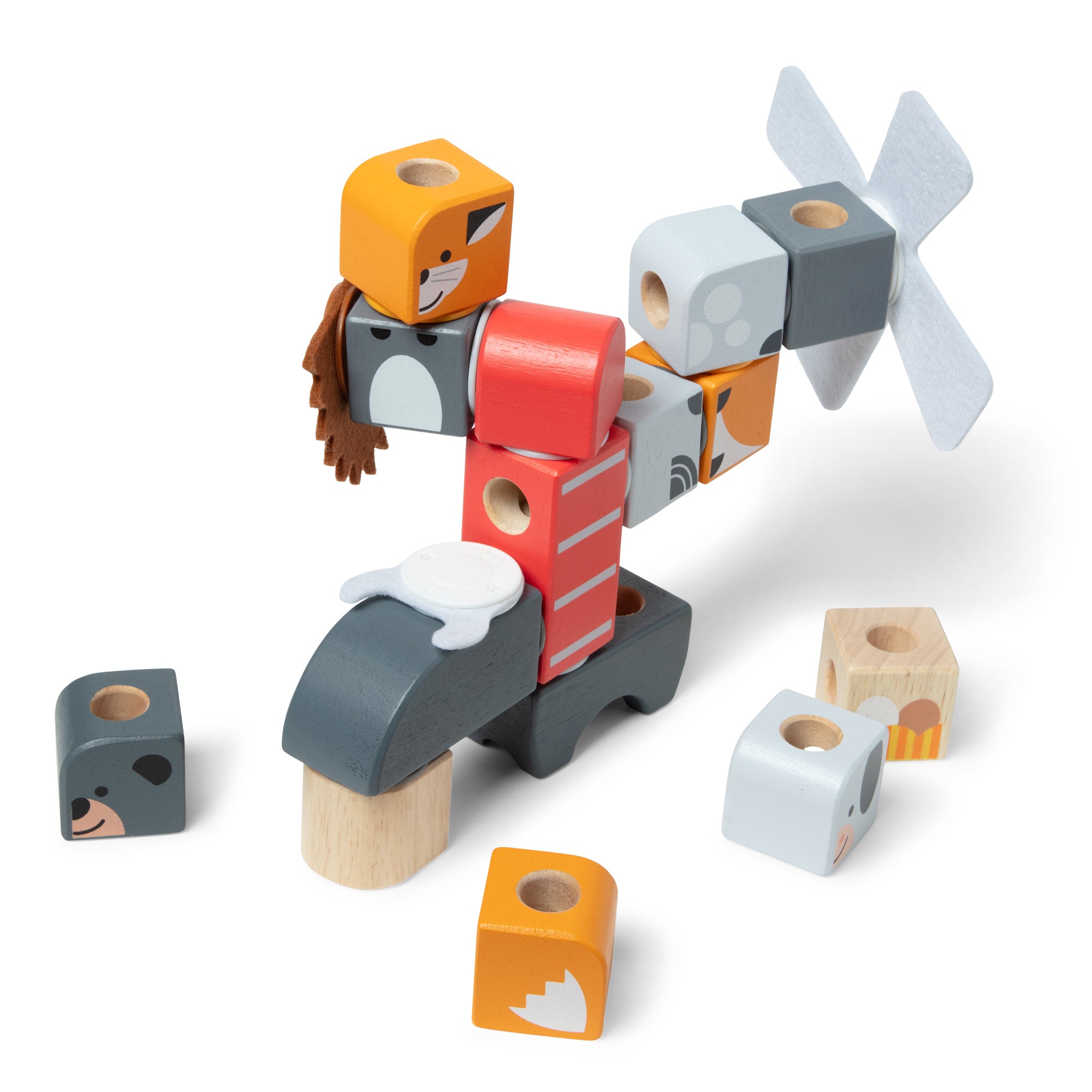 Melissa & Doug Blockables? Play Sets Farm Friends and Woodland Friends 2-Pack Bundle - Image 4