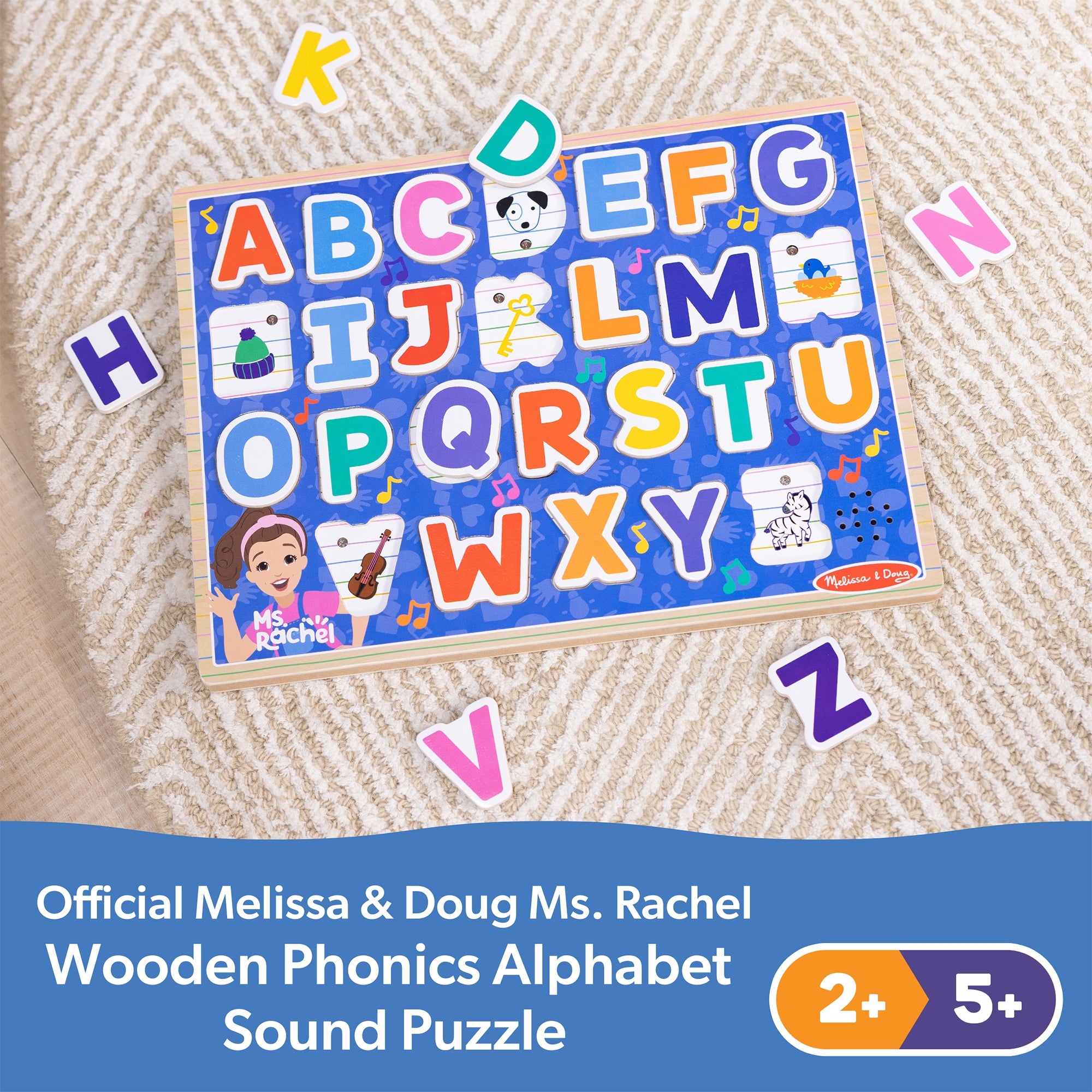 Melissa & Doug Ms. Rachel? Wooden Phonics Alphabet Sound Puzzle - 26 Pieces - Image 9