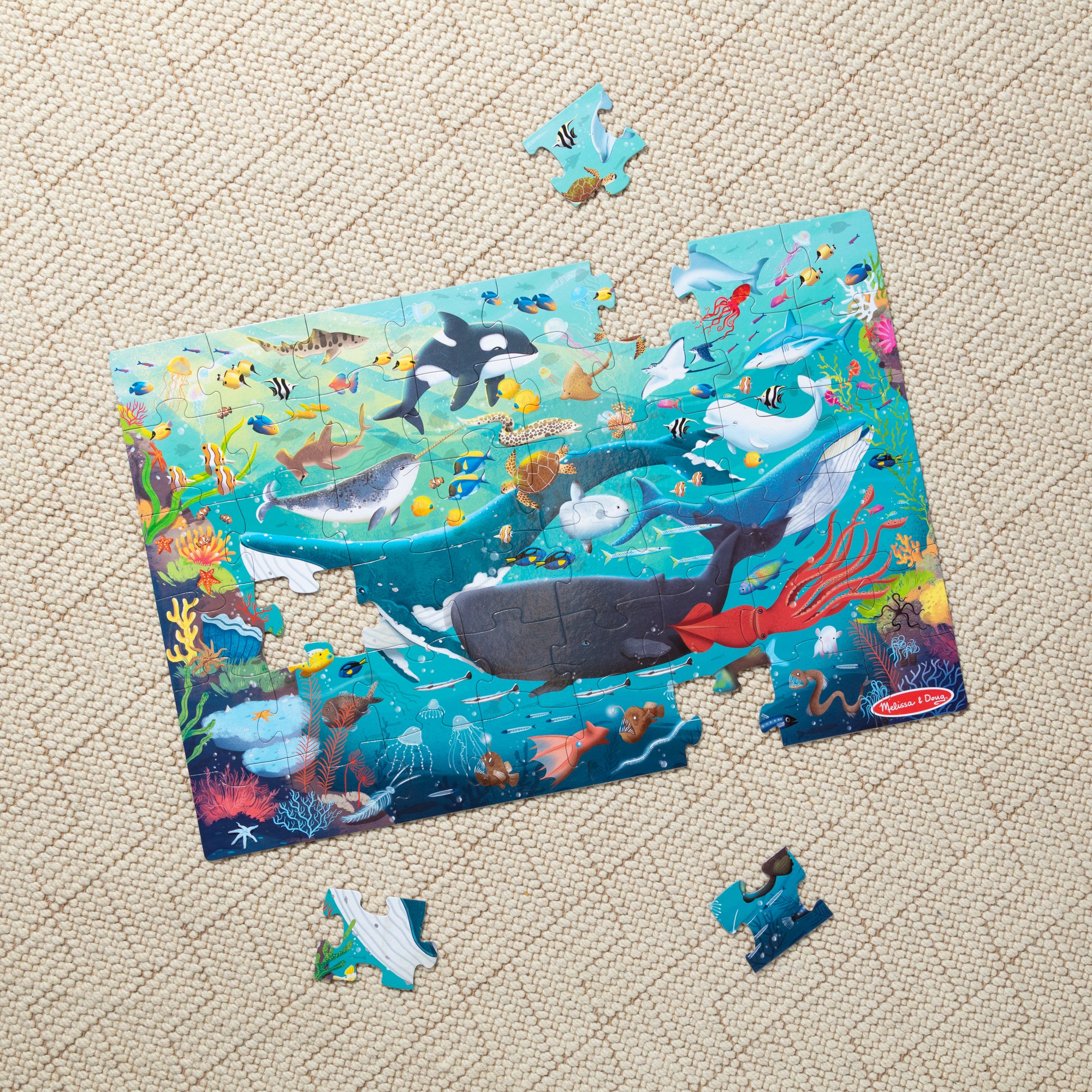 Melissa & Doug Underwater Floor Puzzle - 48 Pieces - Image 9