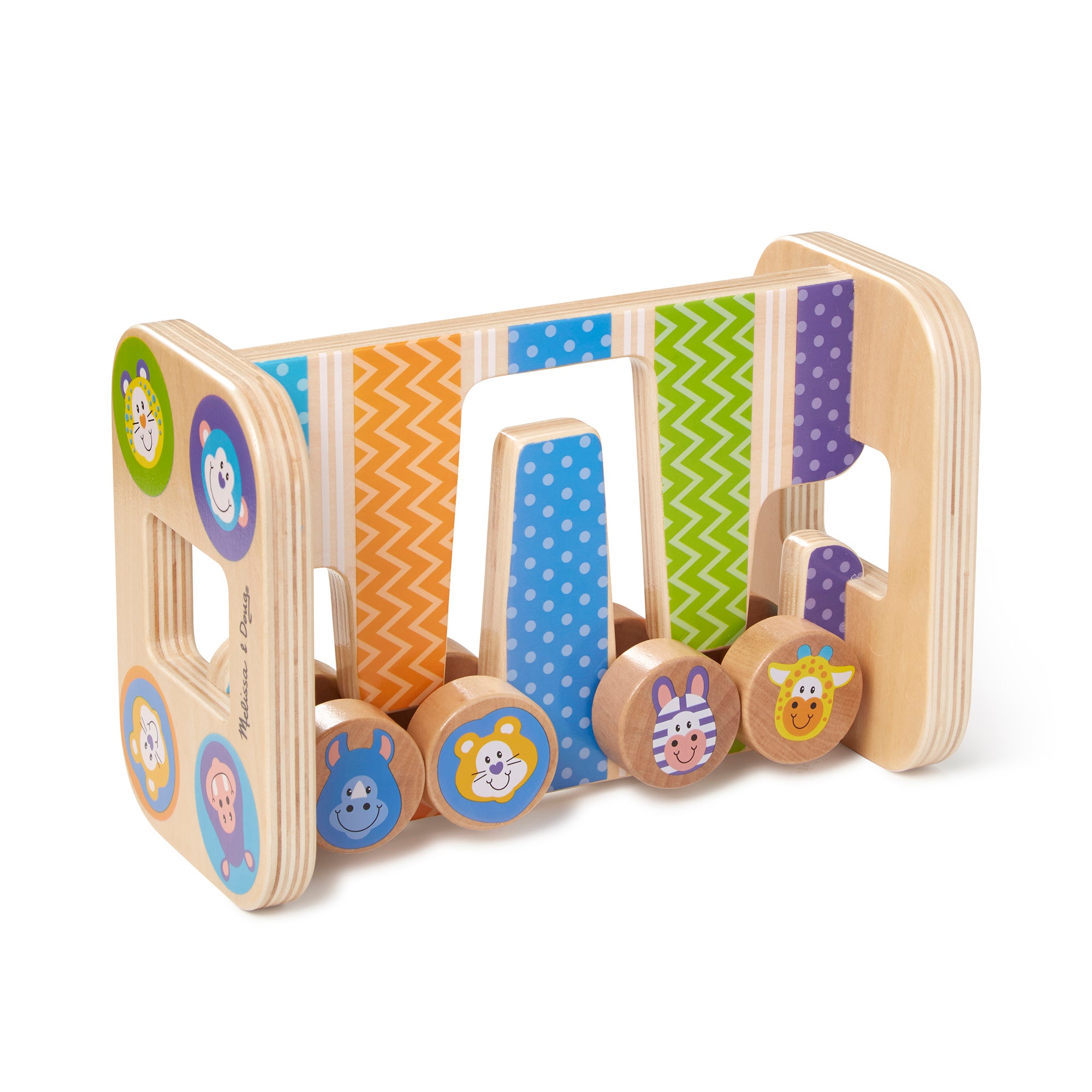 Melissa & Doug First Play Wooden Safari Zig-Zag Tower - Image 4