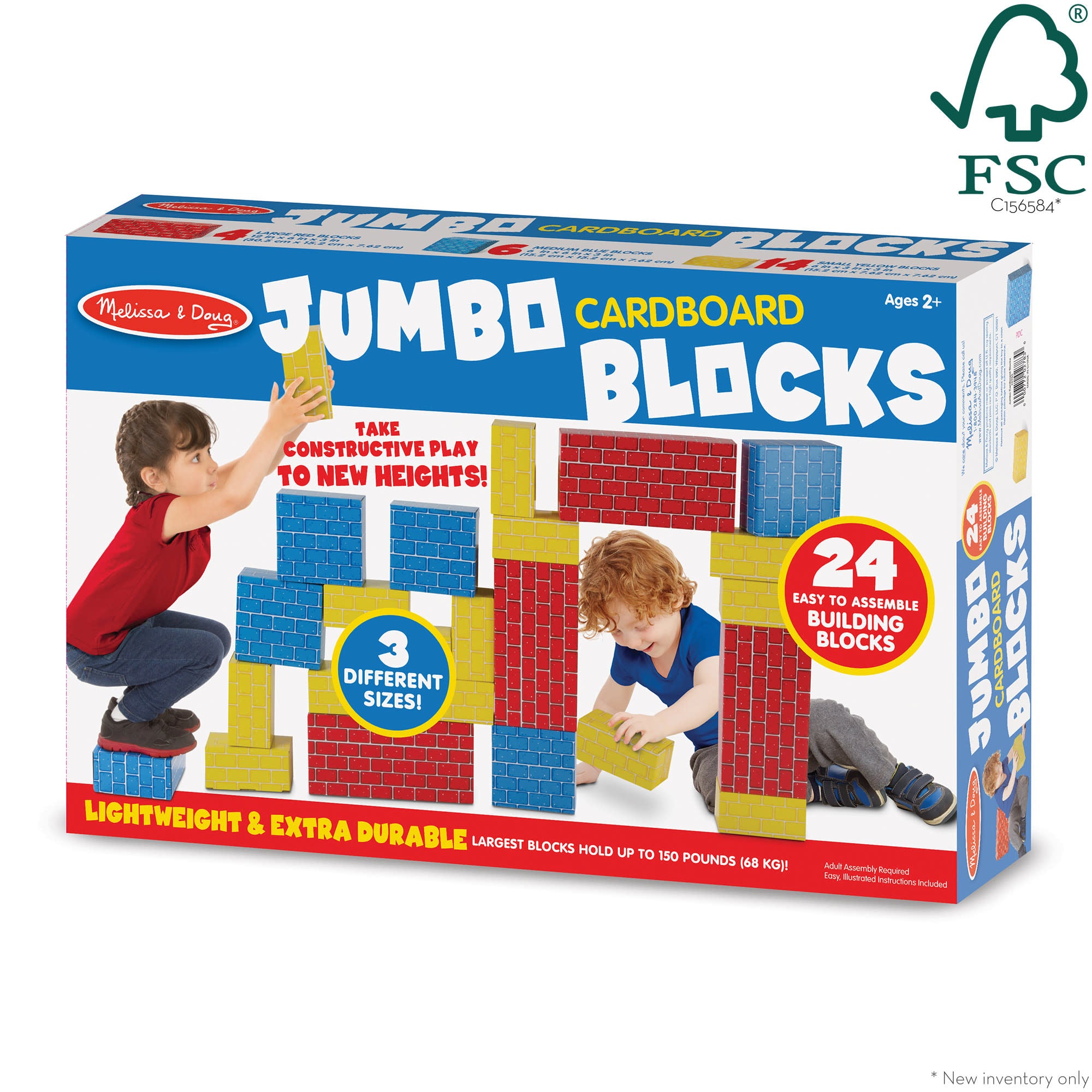 Melissa & Doug Jumbo Cardboard Blocks - 24 Pieces - Image 3