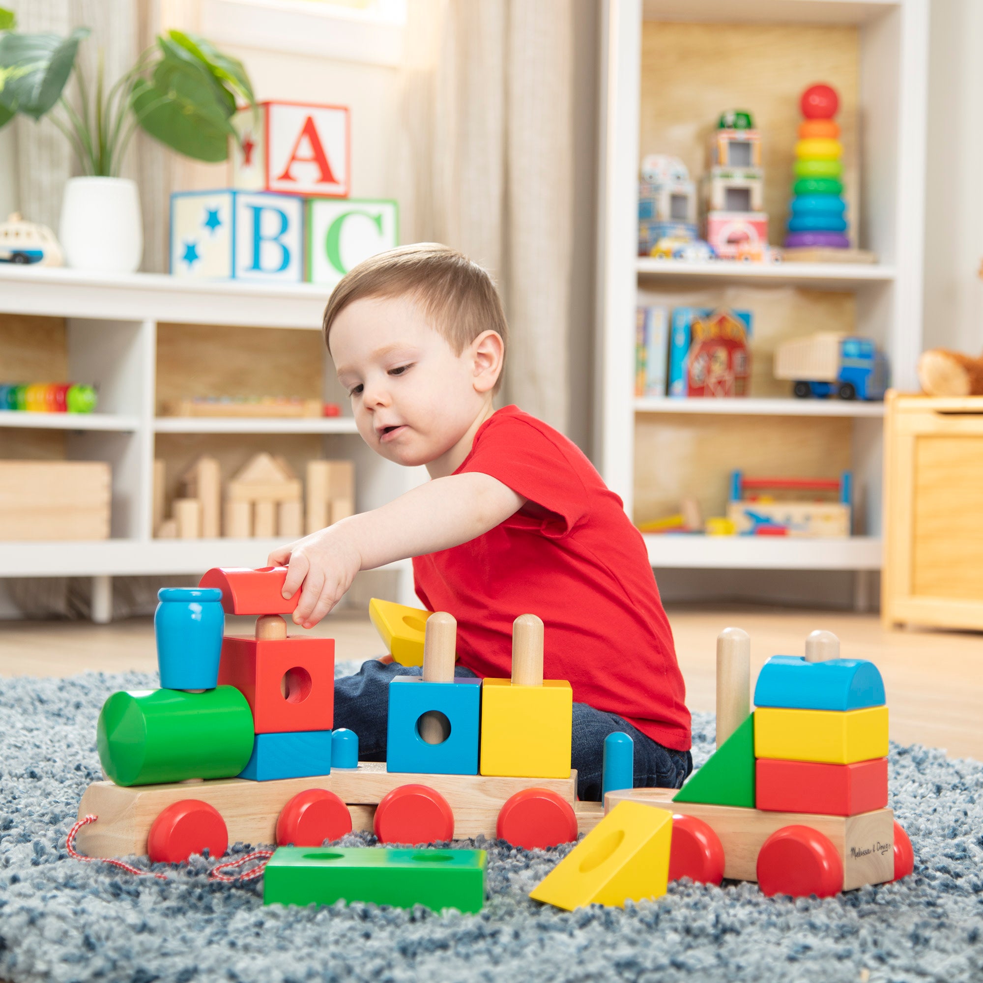 Melissa & Doug Jumbo Wooden Stacking Train ?C Classic - Image 6