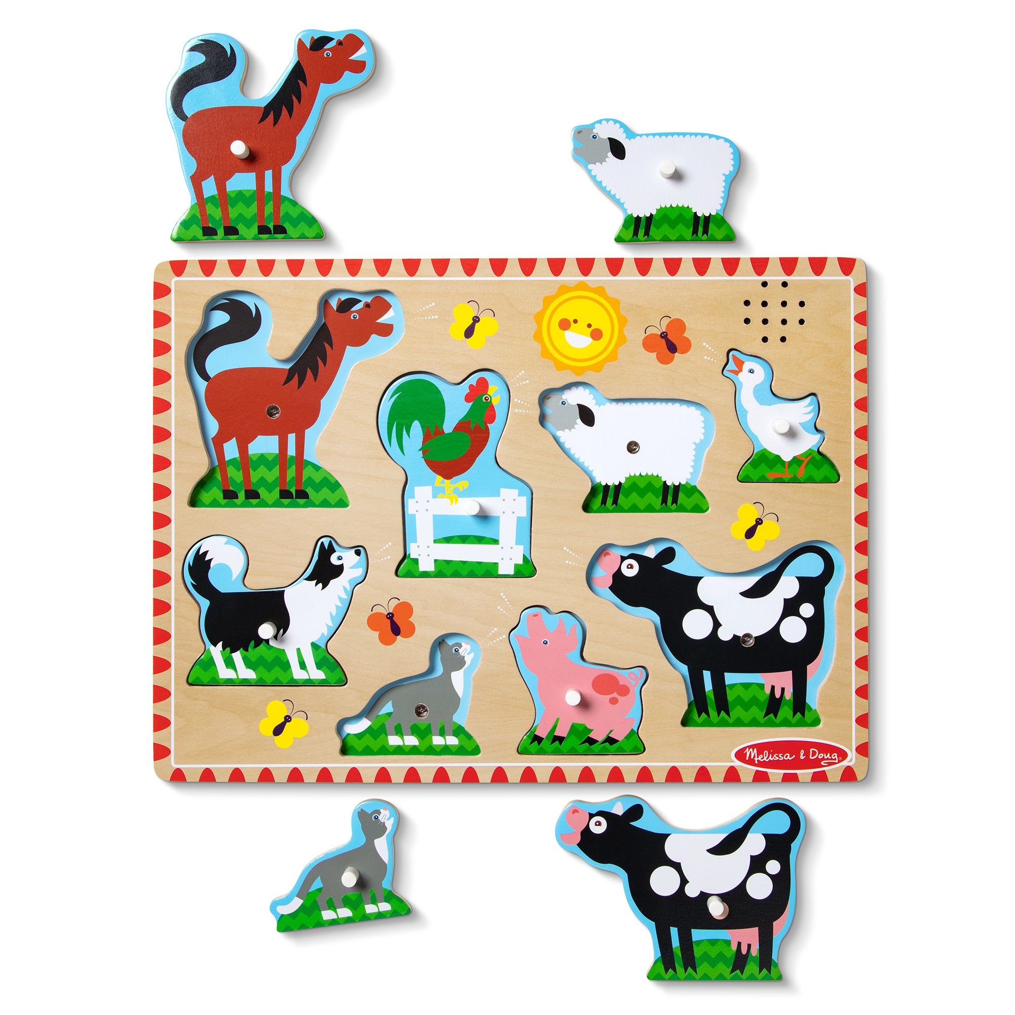 Melissa & Doug Farm Animals Sound Puzzle - 8 Pieces - Image 4