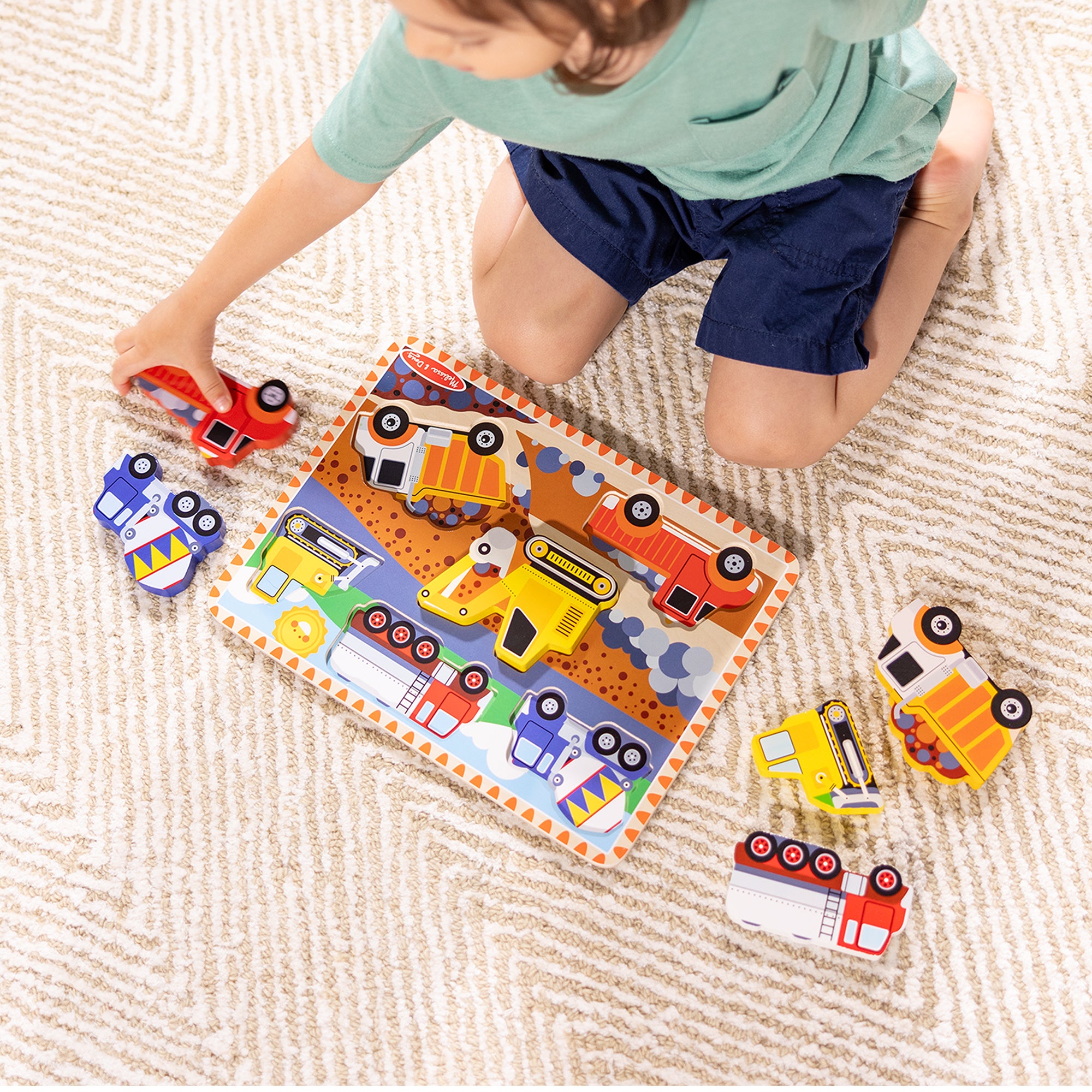 Melissa & Doug Construction Chunky Puzzle - 6 Pieces - Image 2