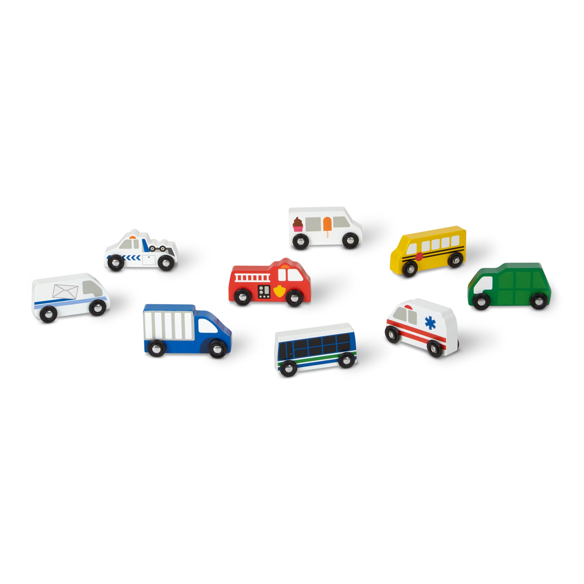 Melissa & Doug Wooden Town Vehicles Set - Image 4