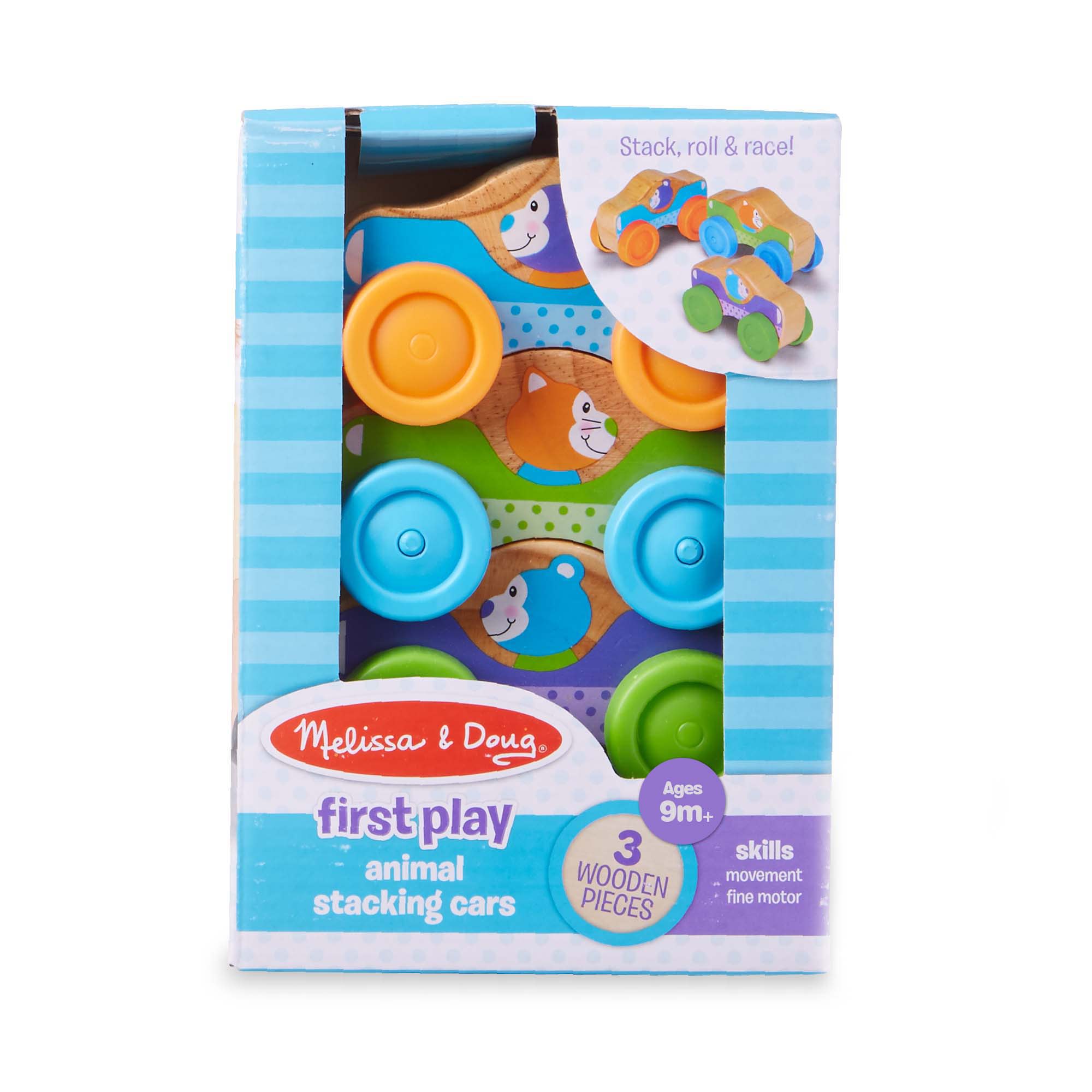 Melissa & Doug Wooden Animal Stacking Cars - Image 3