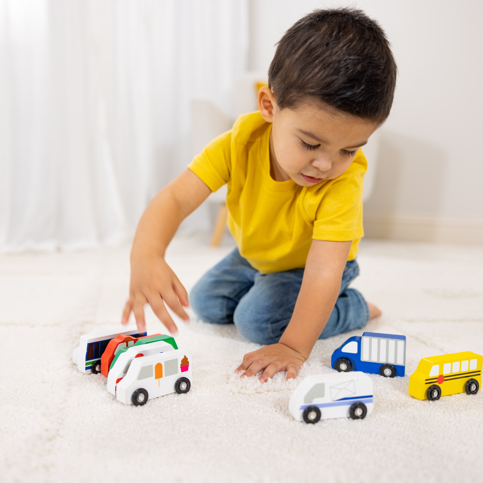 Melissa & Doug Wooden Town Vehicles Set - Image 7