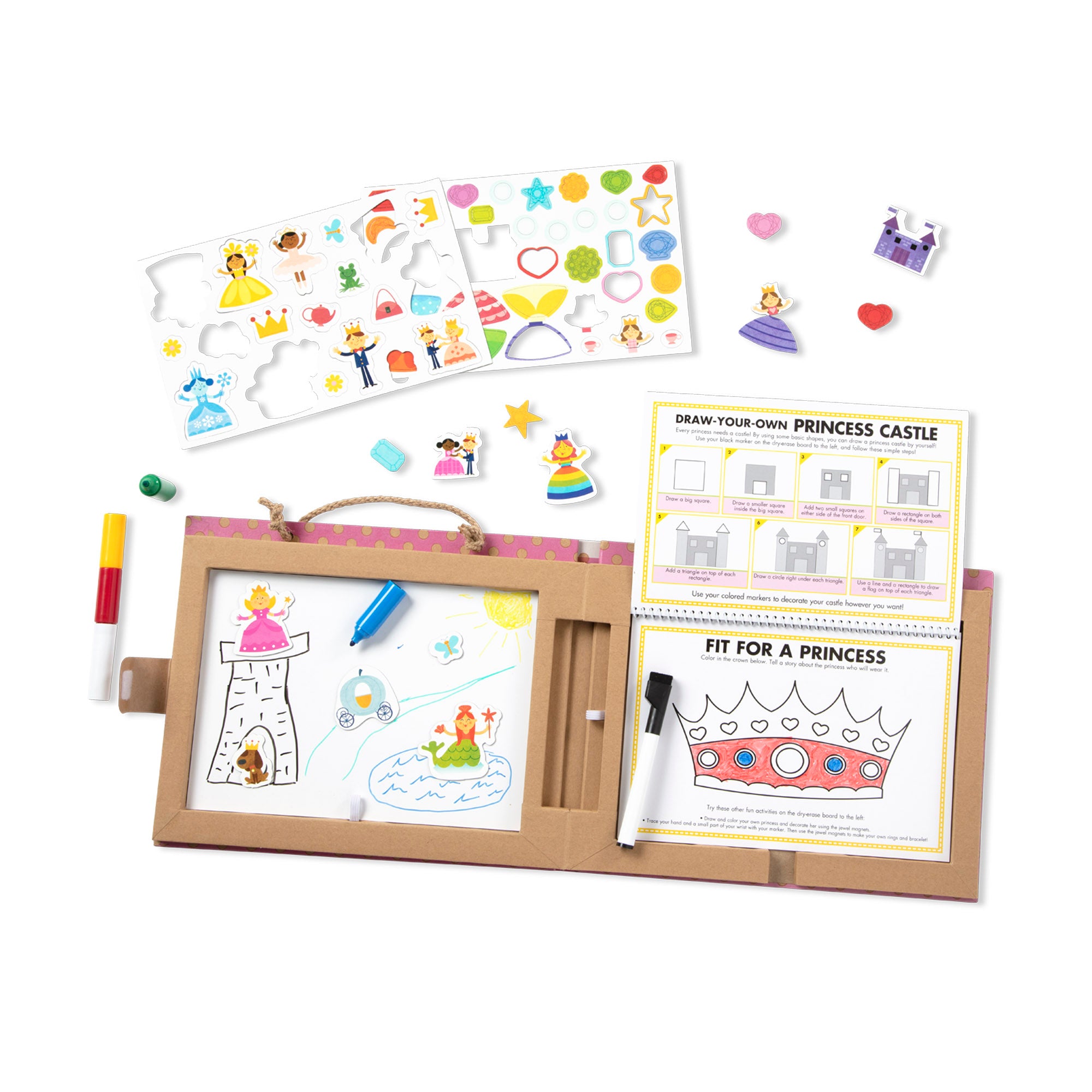 Melissa & Doug Natural Play: Play, Draw, Create Reusable Drawing & Magnet Kit ?C Princesses - Image 9