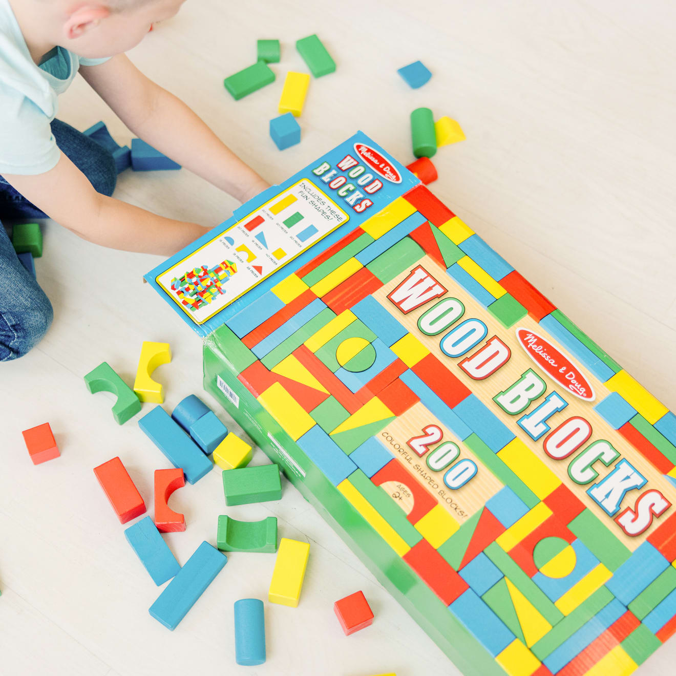 Melissa & Doug 200 Piece Wood Blocks Set - Image 2