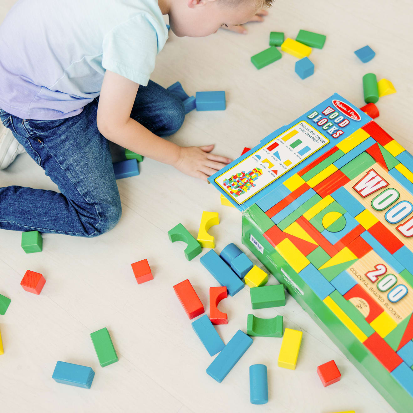 Melissa & Doug 200 Piece Wood Blocks Set - Image 5