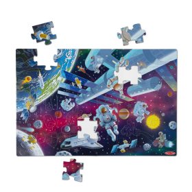 Melissa & Doug Outer Space Glow-in-the-Dark Floor Puzzle ?C 48 Pieces
