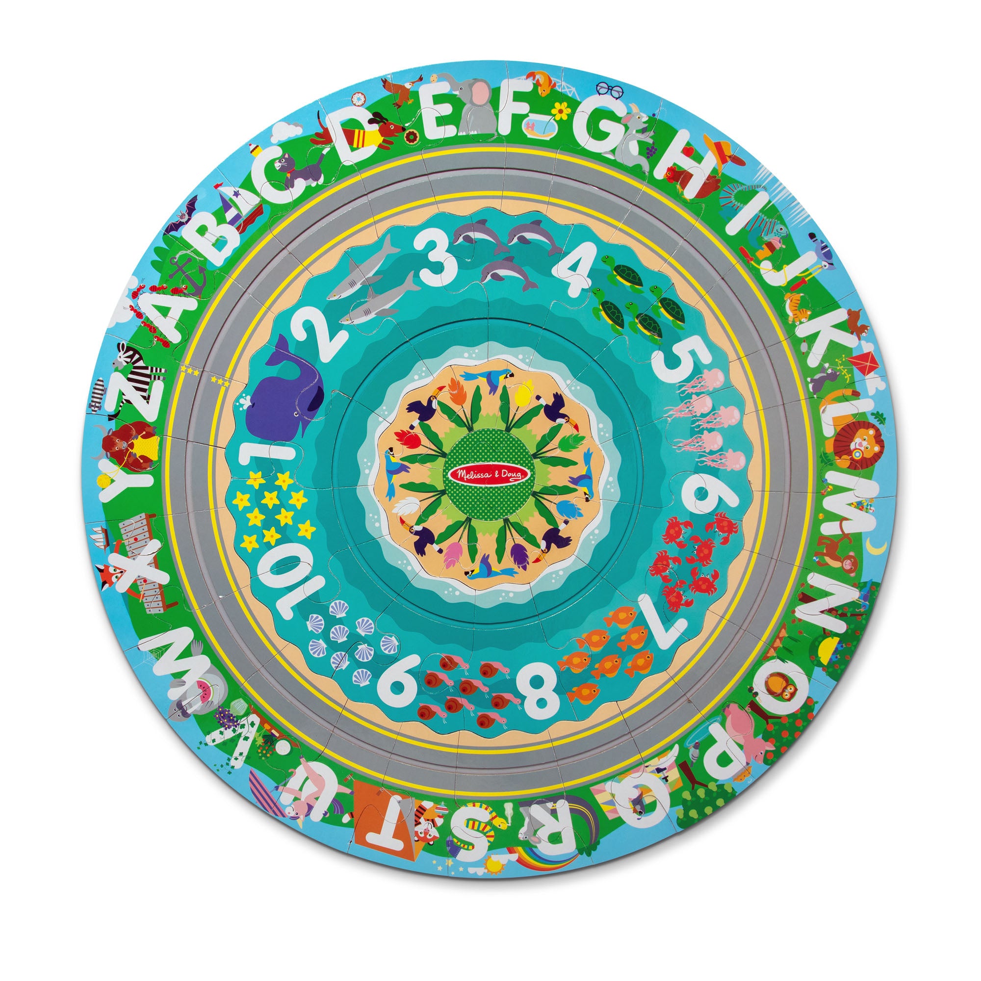 Melissa & Doug Round the Shore Tracks Floor Puzzle ?C 48 Pieces