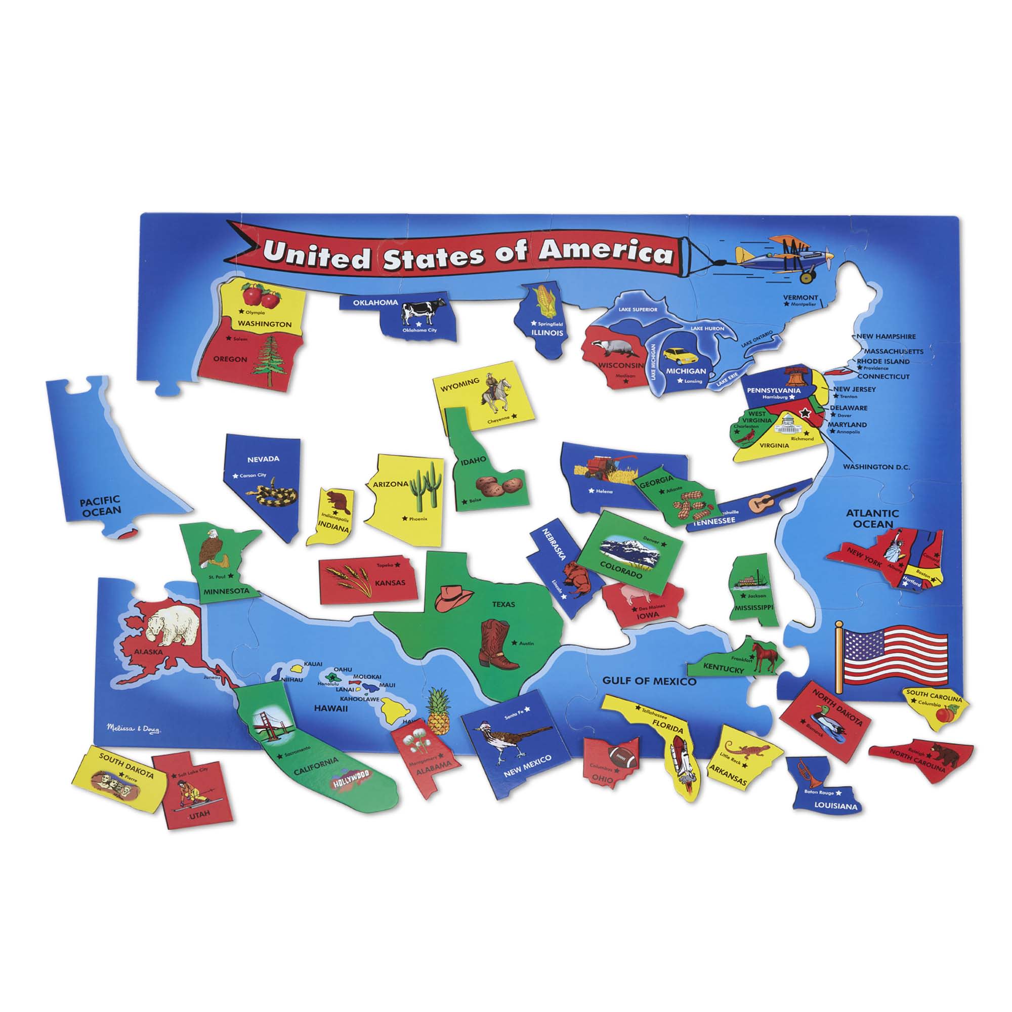 Melissa & Doug USA Map Floor Puzzle - 51 Pieces