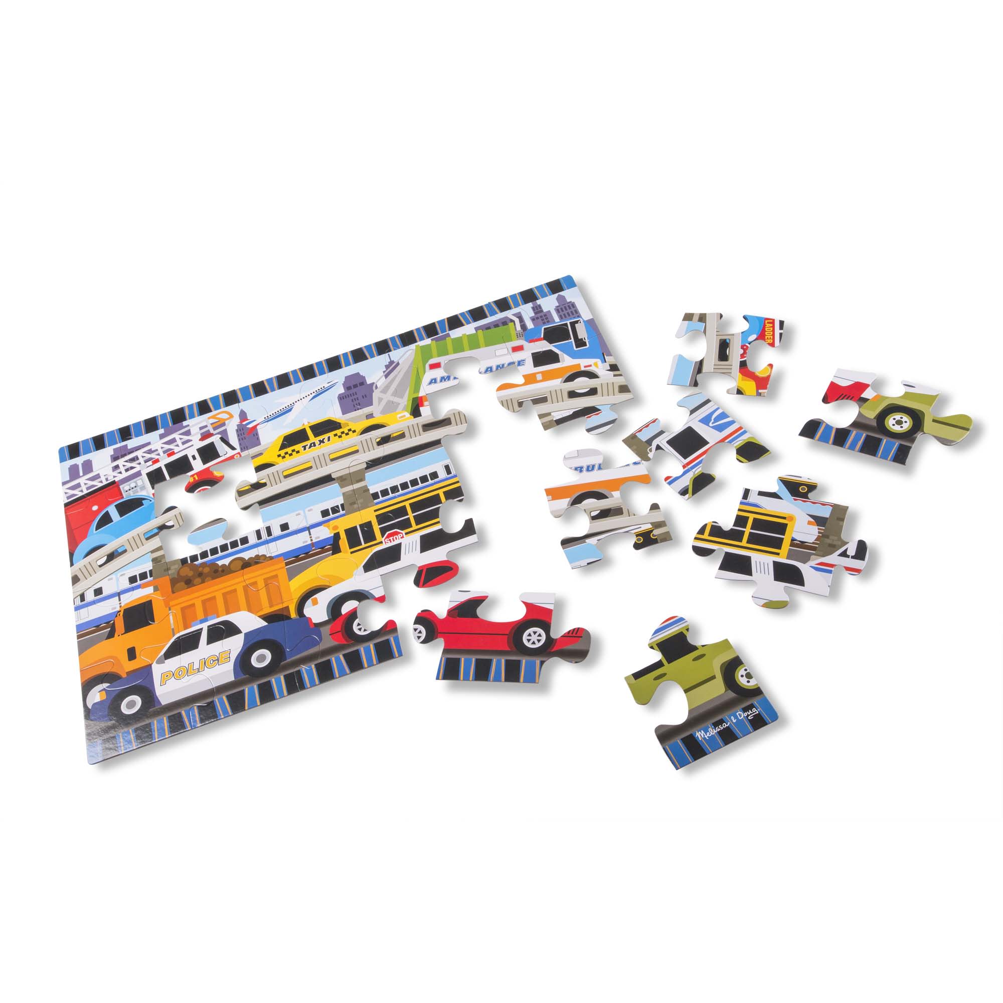 Melissa & Doug Traffic Jam Floor Puzzle - 24 Pieces - Image 8