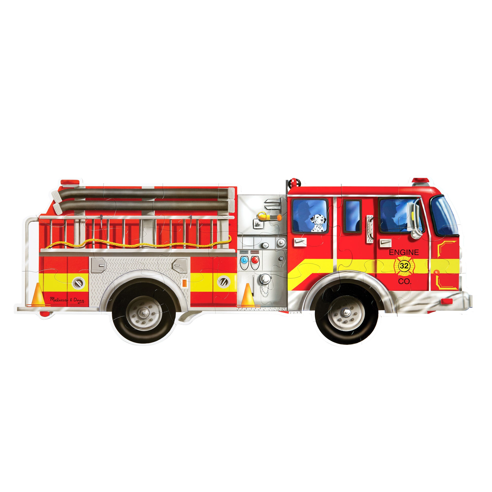 Melissa & Doug Giant Fire Truck Floor Puzzle - 24 Pieces - Image 8
