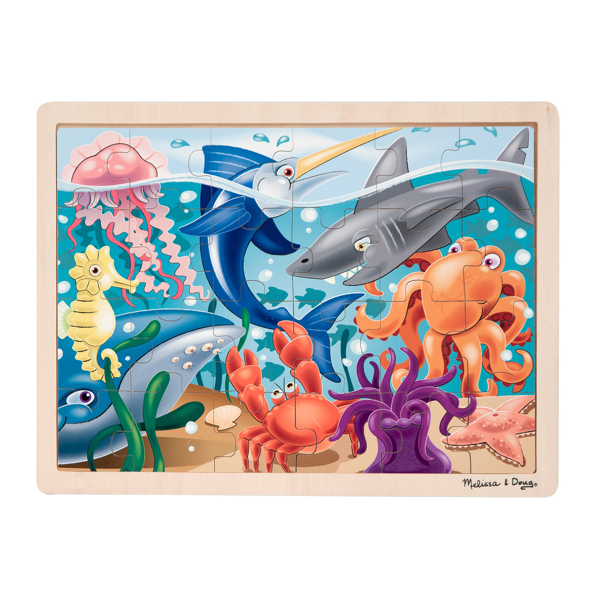 Melissa & Doug Wooden Jigsaw Puzzle - Under the Sea - 24 Pieces - Image 5