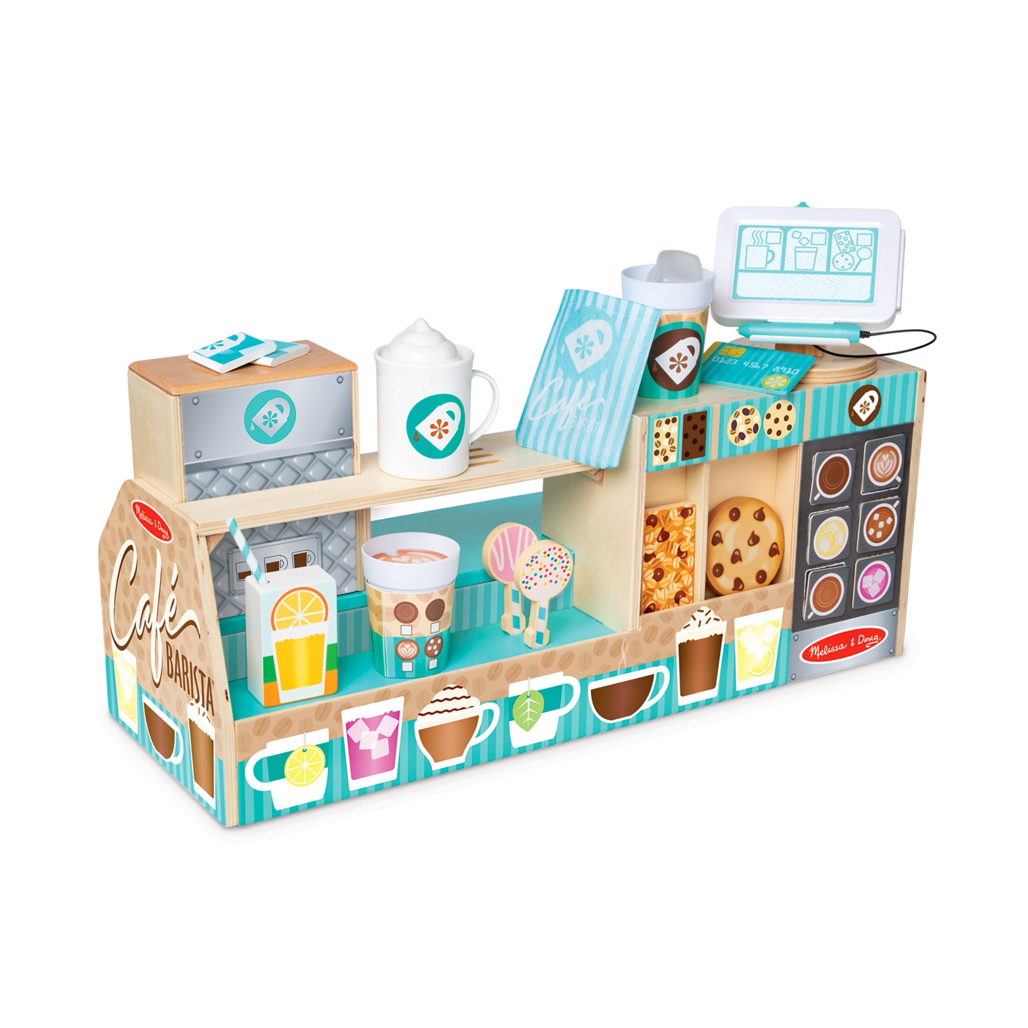 Melissa & Doug Wooden Cafe Barista Coffee Shop - Image 10