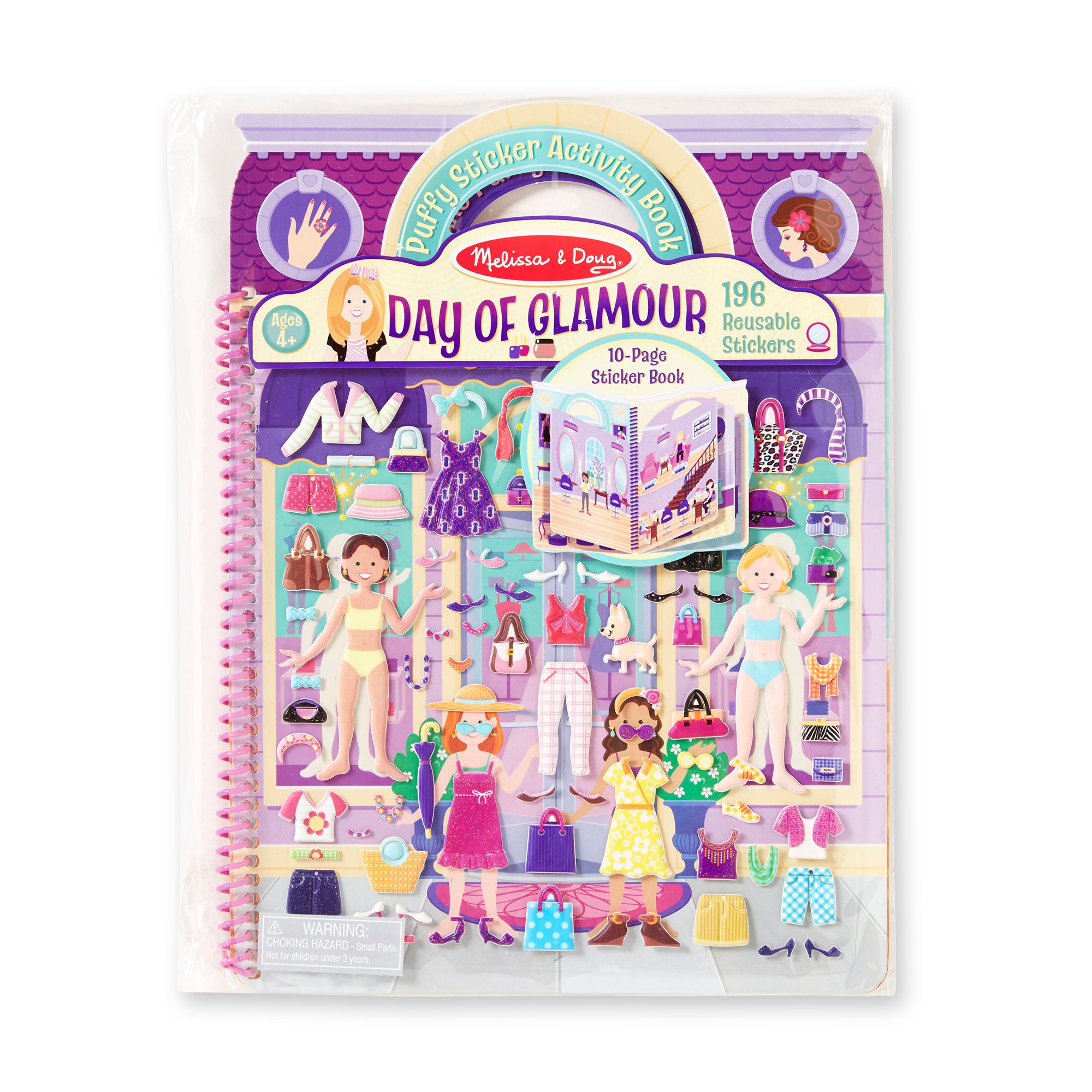 Melissa & Doug Puffy Sticker Activity Book - Day of Glamour