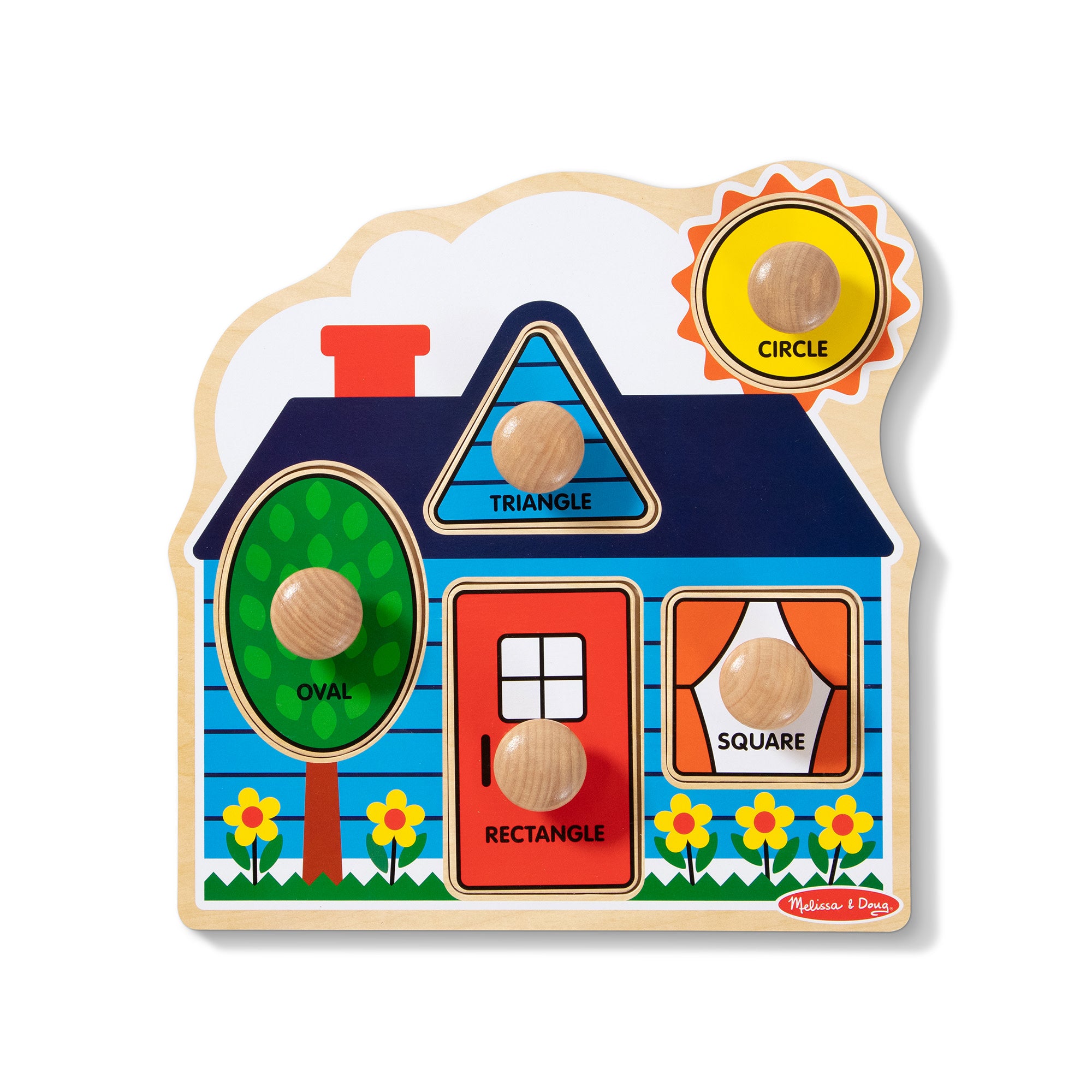 Melissa & Doug First Shapes Jumbo Peg Puzzle - 5 Pieces