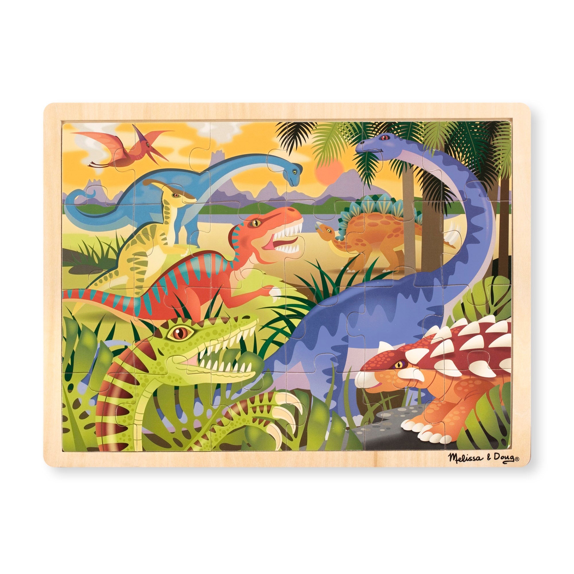Melissa & Doug Dinosaur Wooden Jigsaw Puzzle - 24 Pieces