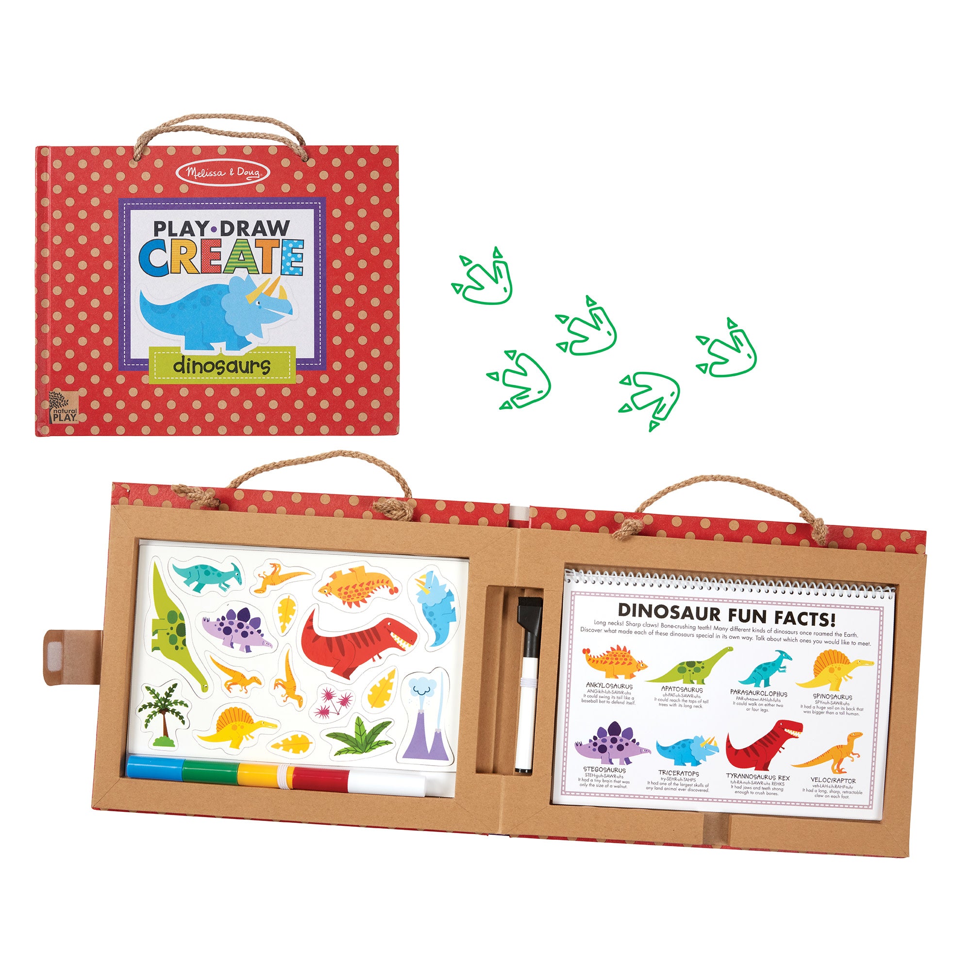 Melissa & Doug Natural Play: Play, Draw, Create Reusable Drawing & Magnet Kit ?C Dinosaurs