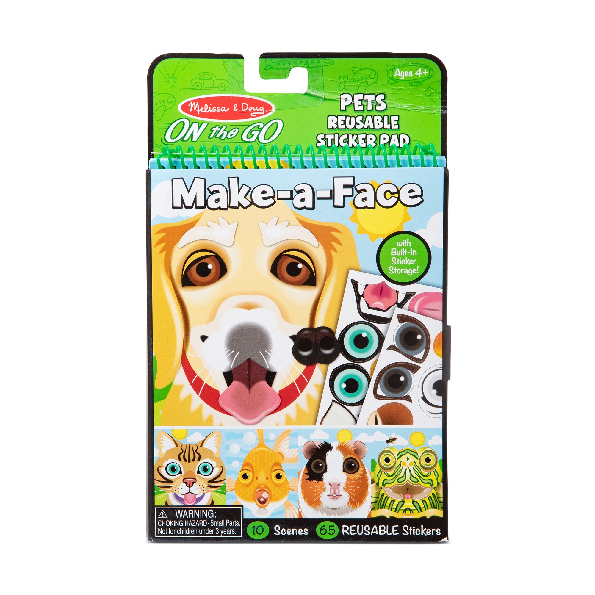 Melissa & Doug Make-a-Face ?C Pets Reusable Sticker Pad ?C On the Go Travel Activity - Image 8