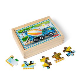 Melissa & Doug Wooden Jigsaw Puzzles in a Box - Construction