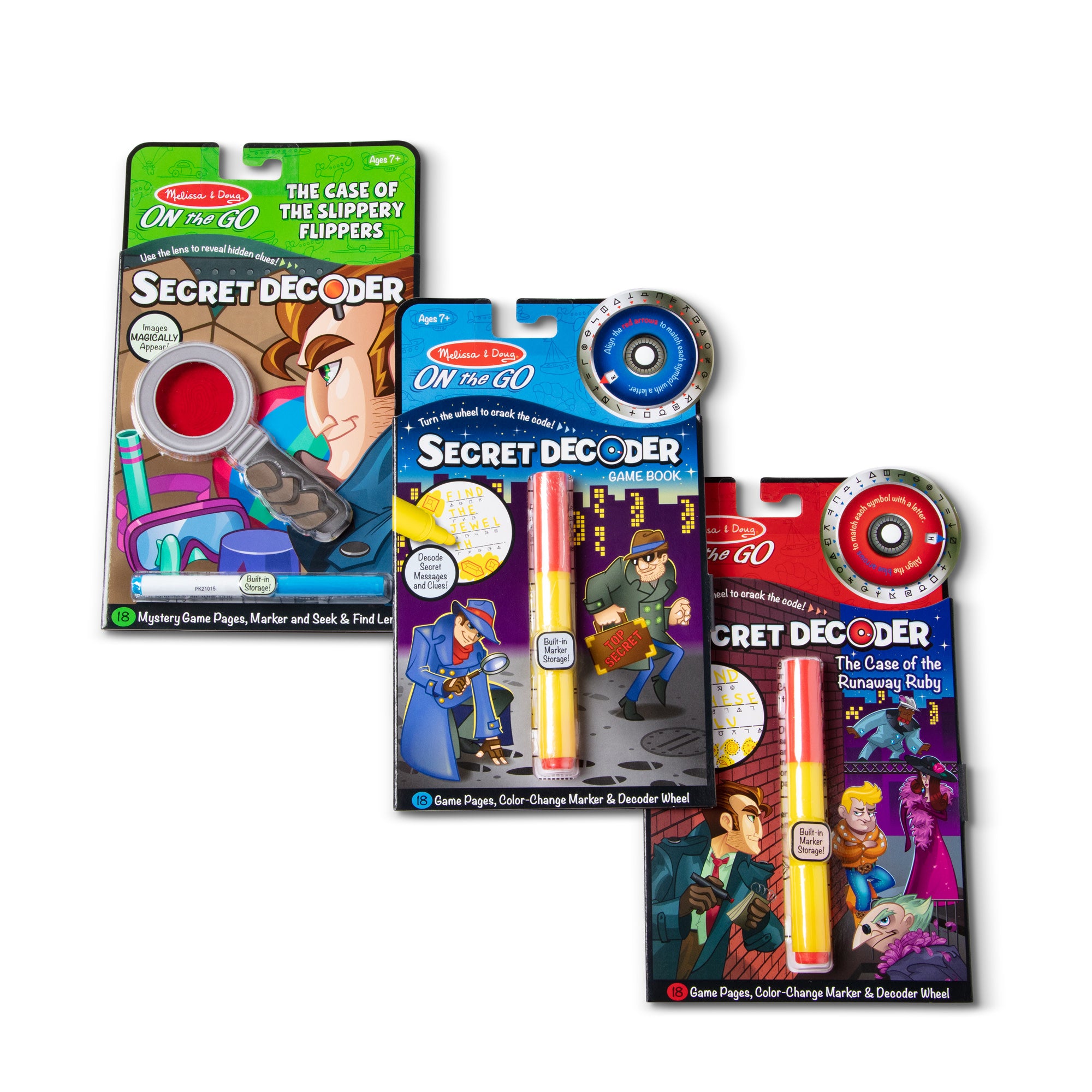 Melissa & Doug On the Go? Secret Decoder Activity Books 3-Pack: Slippery Flippers, Runaway Ruby, Game Book - Image 9