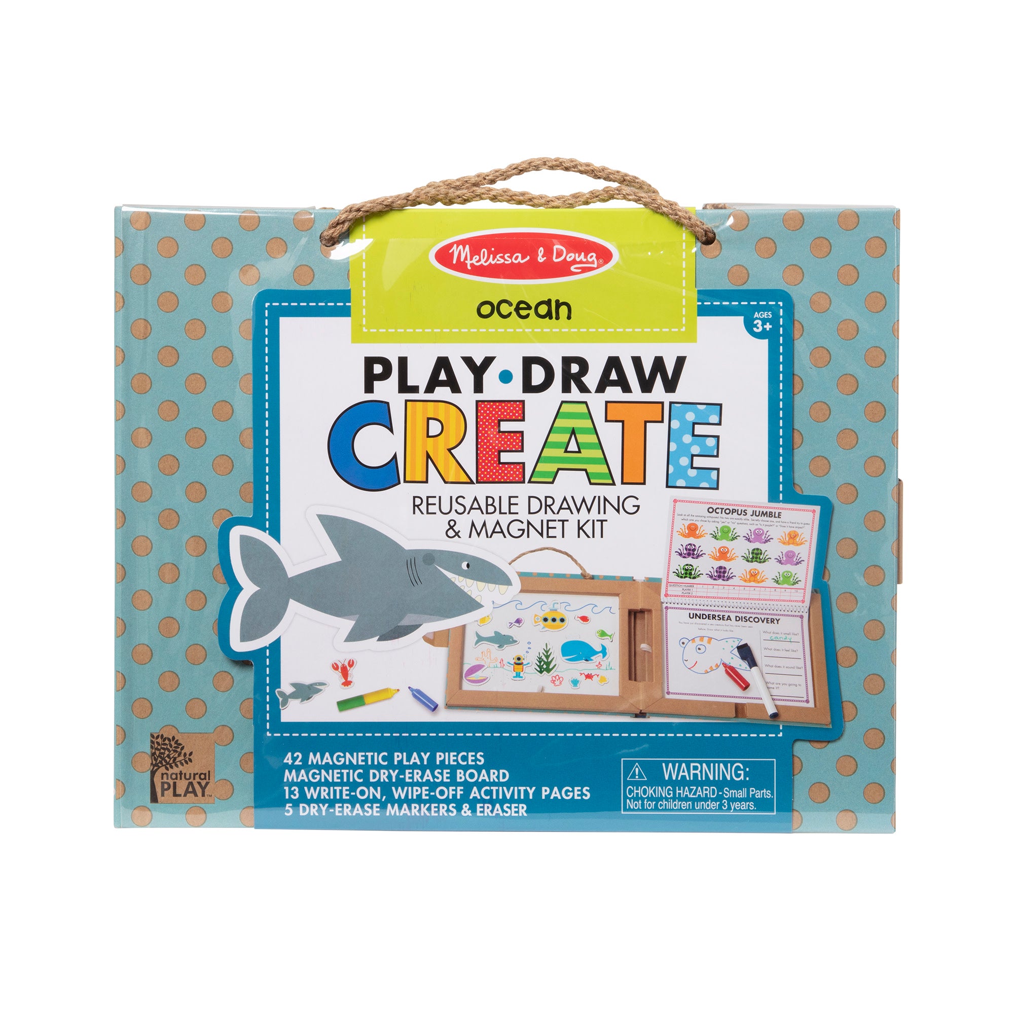 Melissa & Doug Natural Play: Play, Draw, Create Reusable Drawing & Magnet Kit ?C Ocean - Image 8