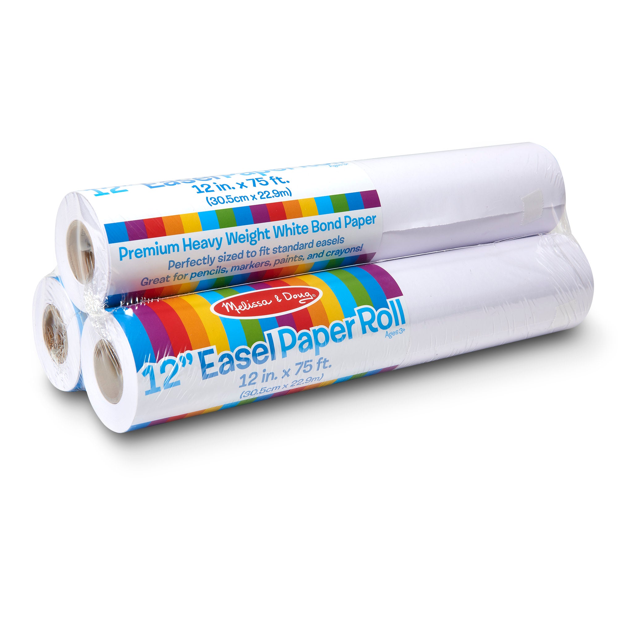 Melissa & Doug 12-Inch Easel Paper Roll 3-Pack