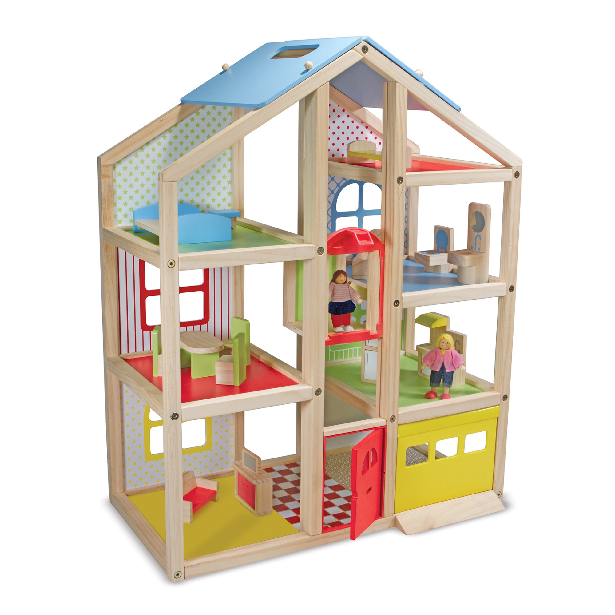 Melissa & Doug Wooden Hi-Rise Dollhouse